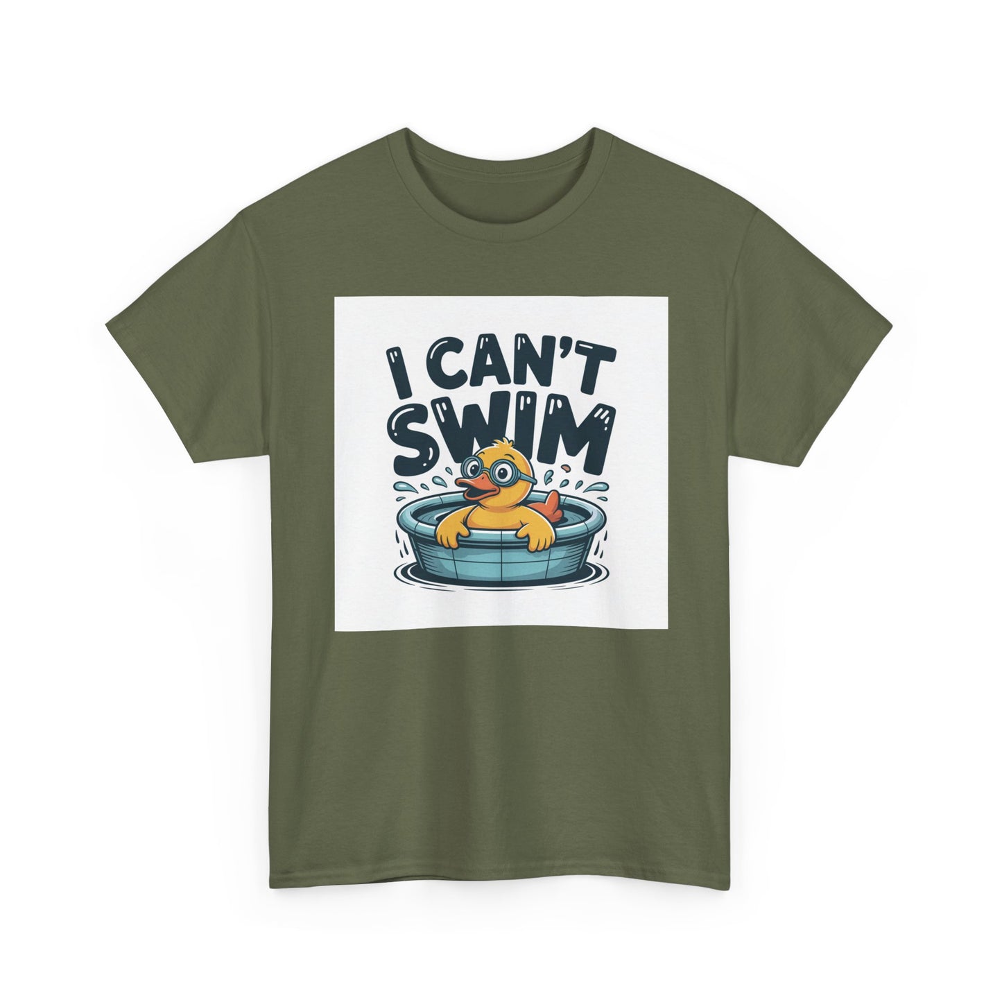 I Can't Swim Duck T-Shirt — Cute Funny Pool Float Graphic Tee