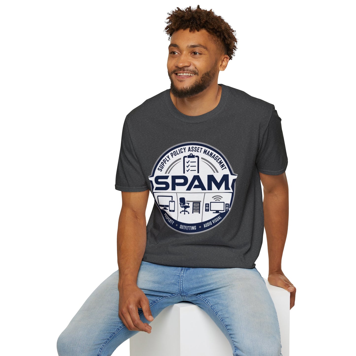 SPAM Supply Policy Asset Management T-Shirt — Logistics/ IT / Admin Graphic Tee