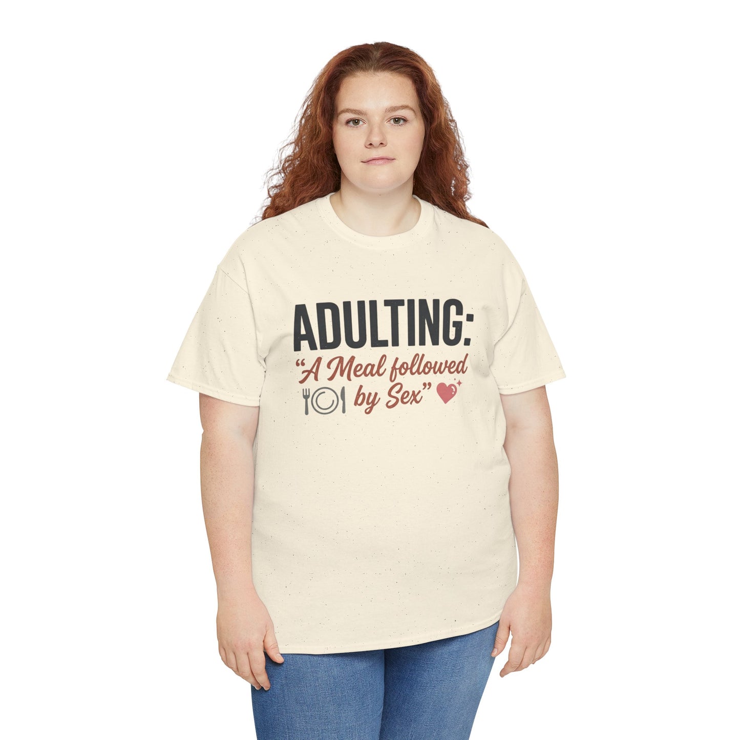 Adulting T‑Shirt – "Adulting: A Meal Followed by Sex" Funny Graphic Tee Printify