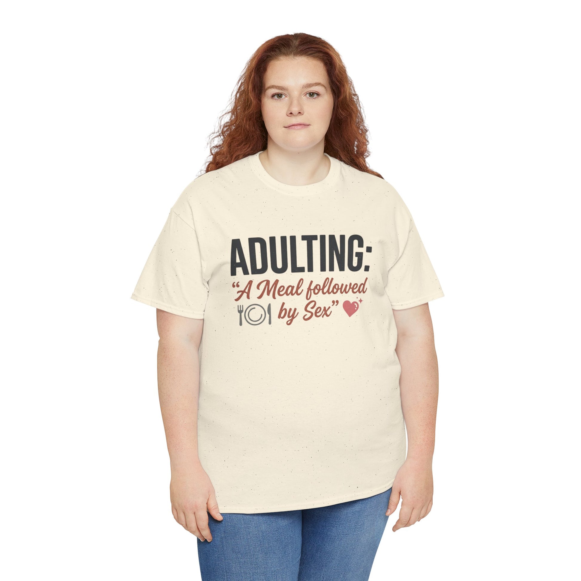 Adulting T‑Shirt – "Adulting: A Meal Followed by Sex" Funny Graphic Tee Printify