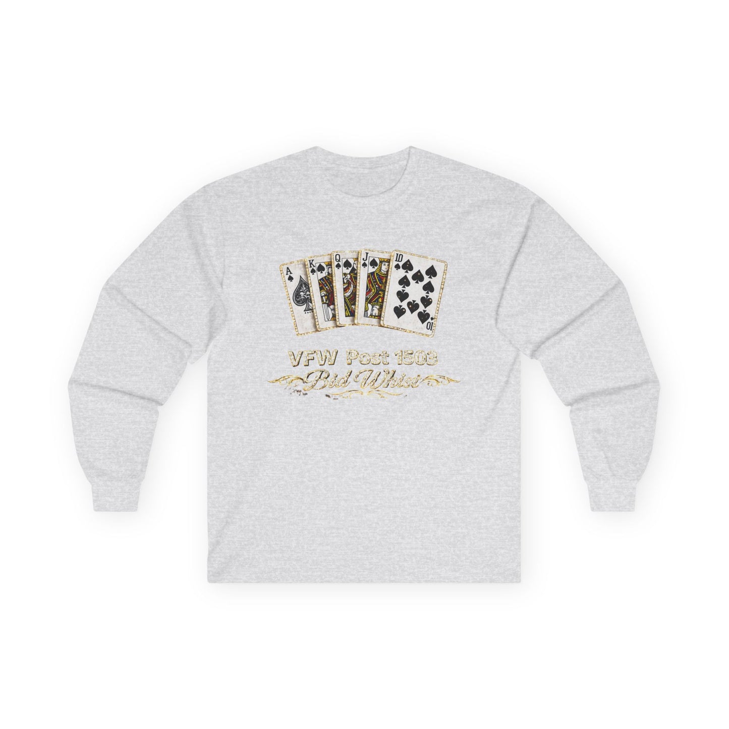 VFW Post 1509 Poker Aces Long Sleeve Tee — Veterans Card Game Shirt