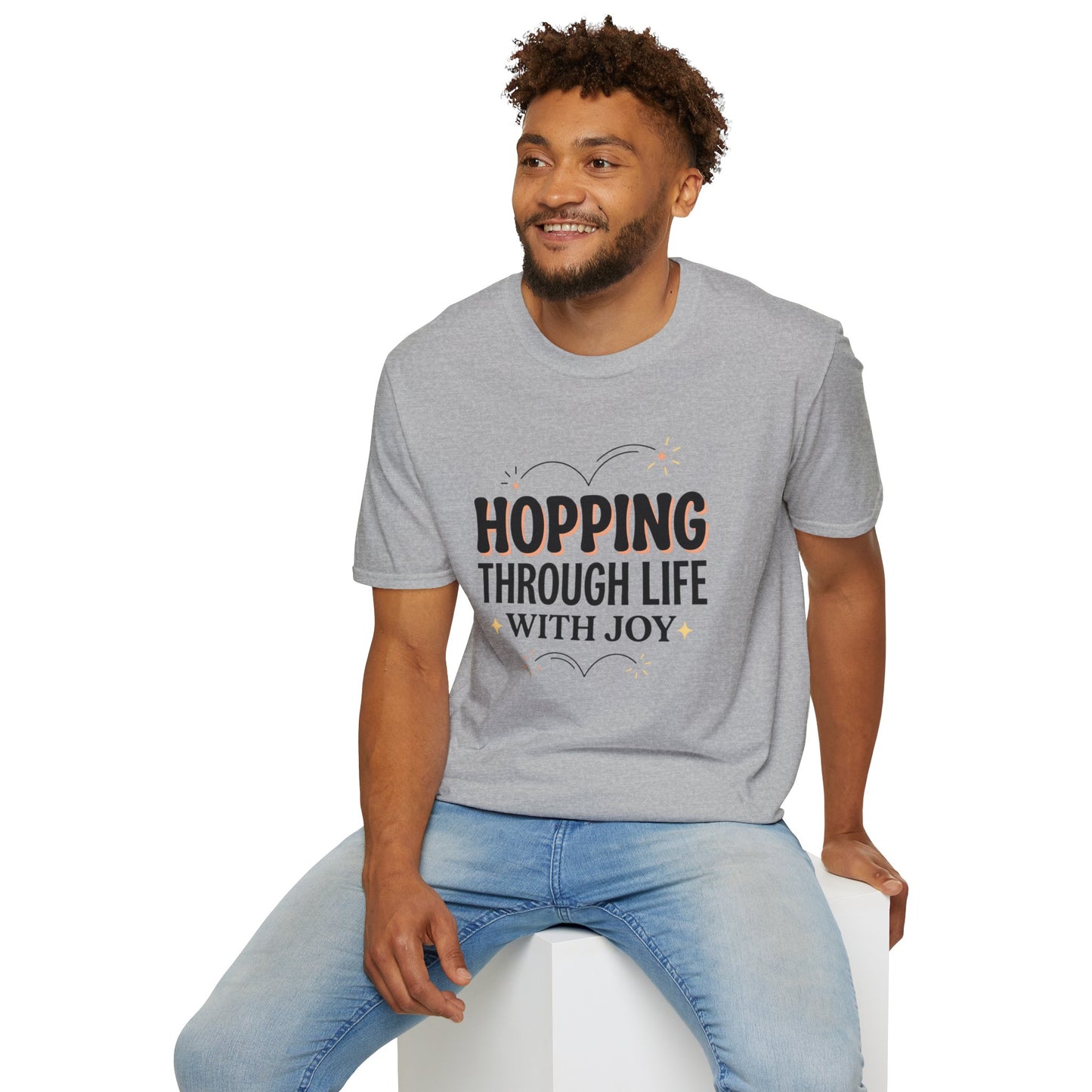 Hopping Through Life Tee — "Hopping Through Life with Joy" Inspirational Graphic T-Shirt