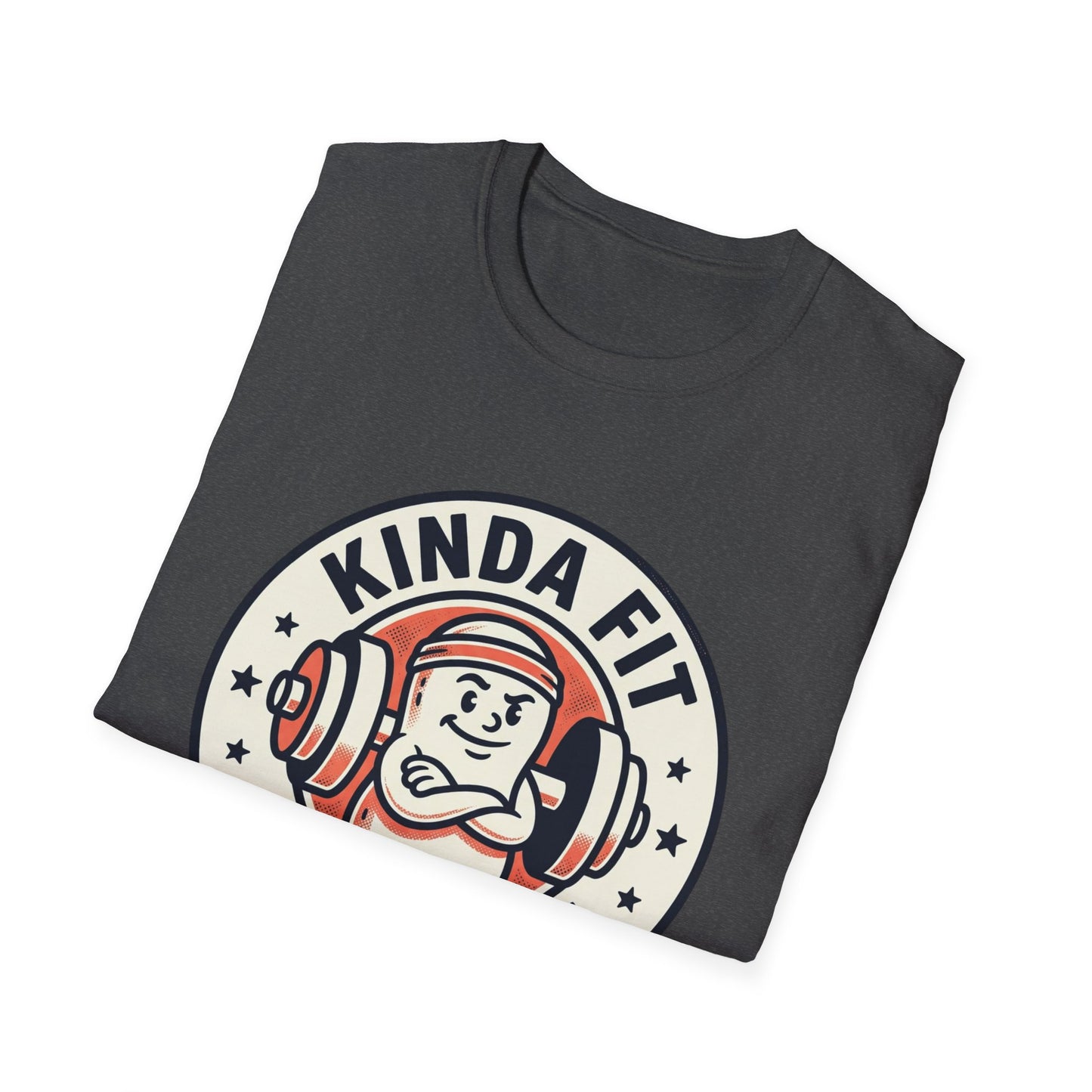 Kinda Fit Sorta Fat Funny Gym T-Shirt — Humorous Weightlifting Tee