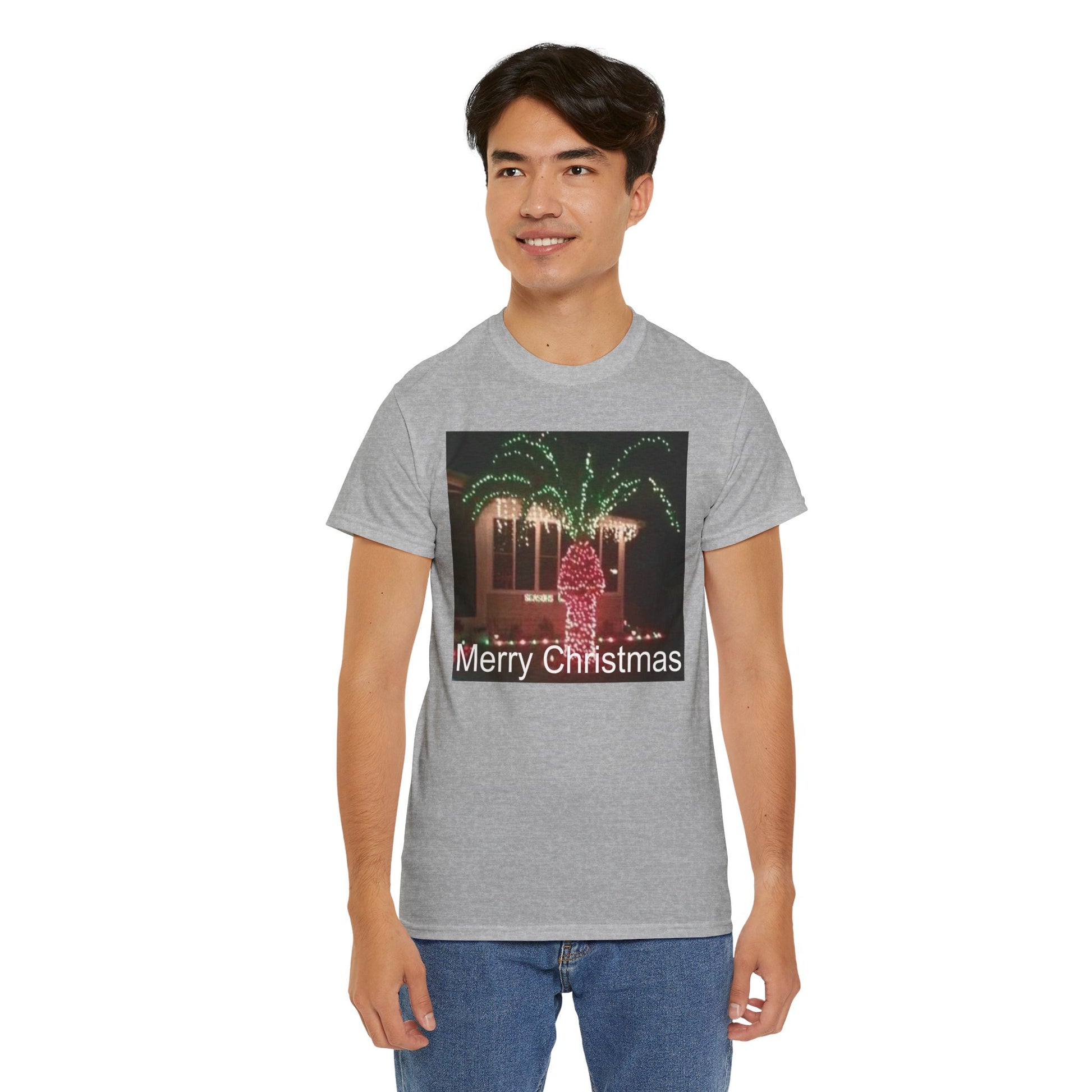 Christmas Lights Tee — 'Merry Christmas' Holiday Graphic T-Shirt Printify