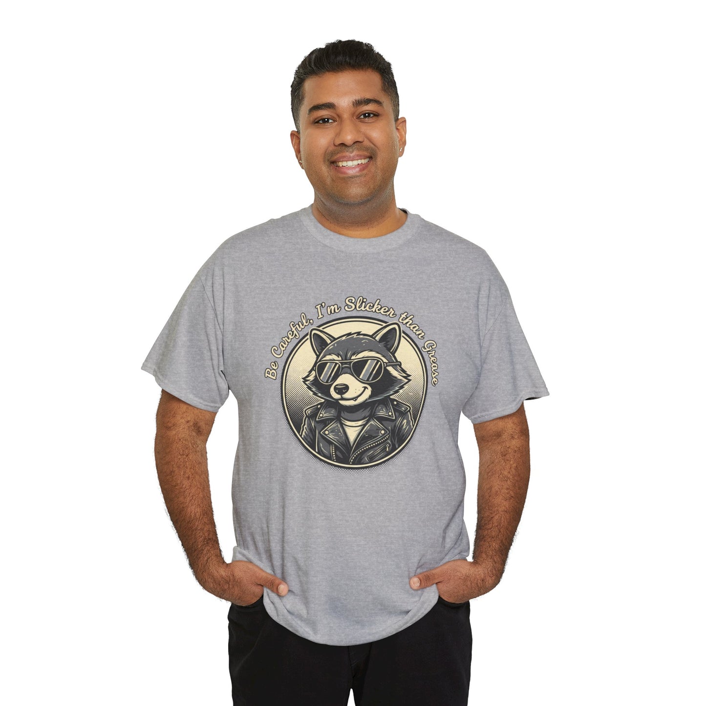 Raccoon Detective Graphic Tee — "Be Careful I’m Watching Your Snacks" Vintage Badge T-Shirt