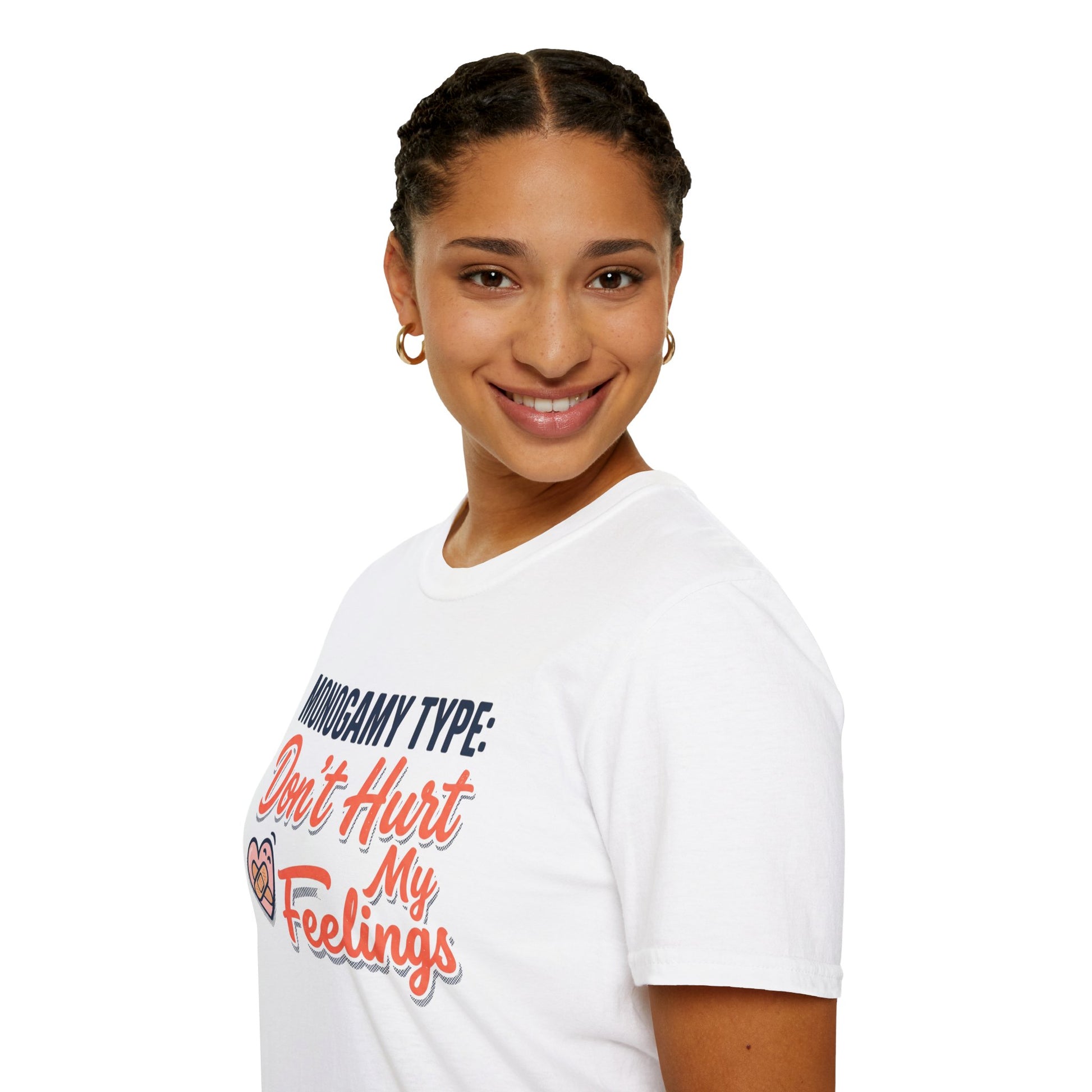 "Monogamy Type: Don't Hurt My Feelings" Graphic Tee Printify