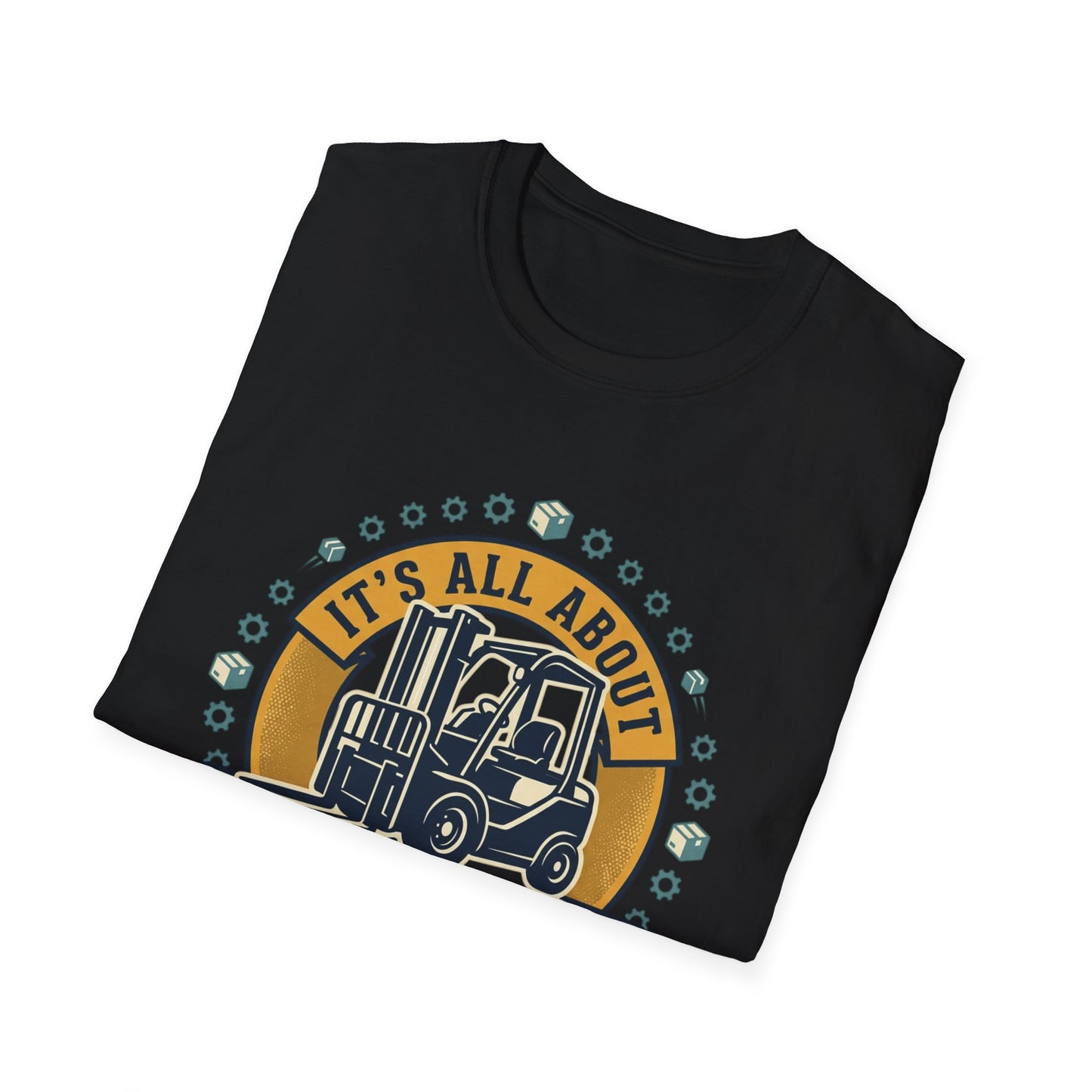 Moving Company T-Shirt — "It's All About Moving Units" Forklift Logo