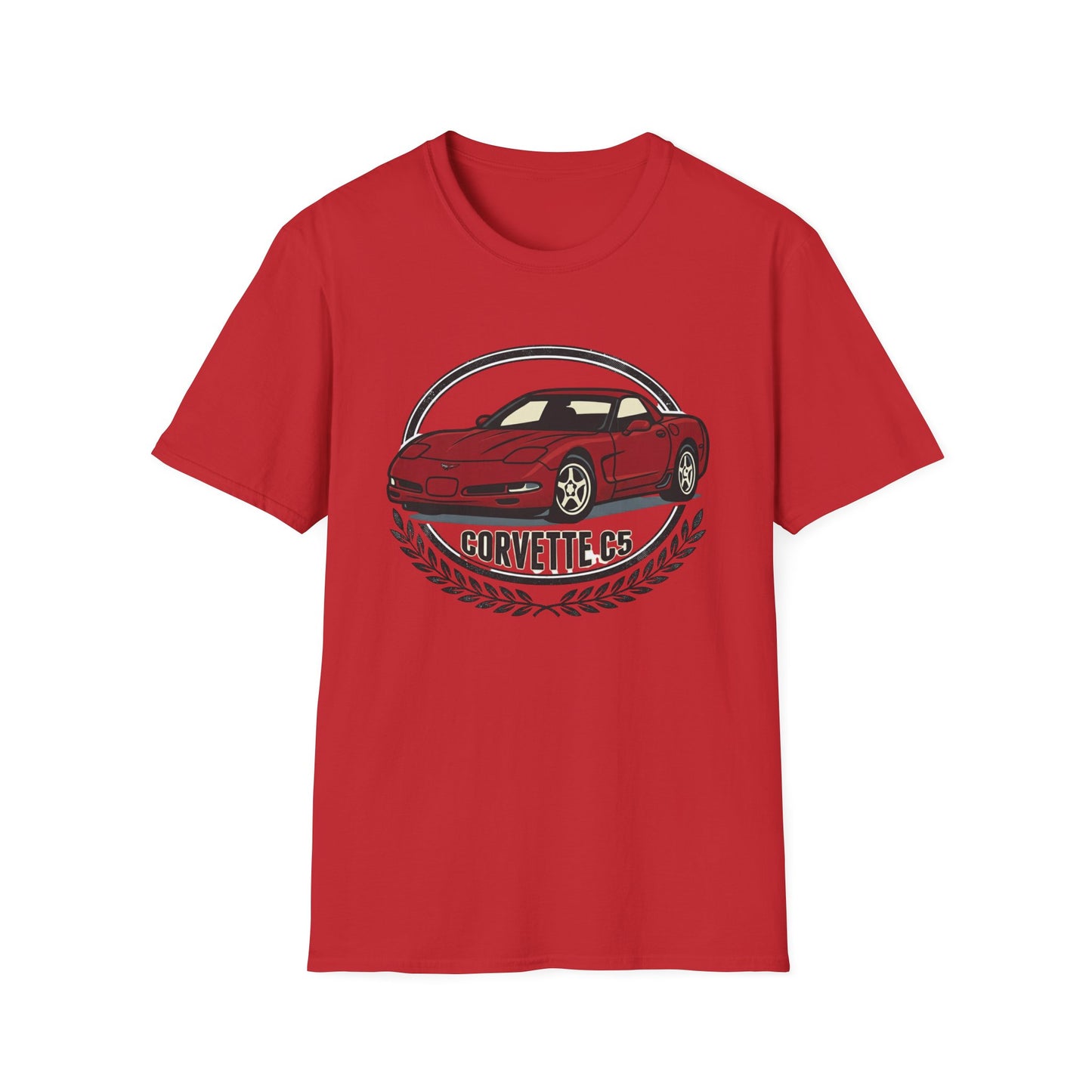 Corvette C5 T-Shirt – Classic Red Sports Car Crewneck for Car Enthusiasts
