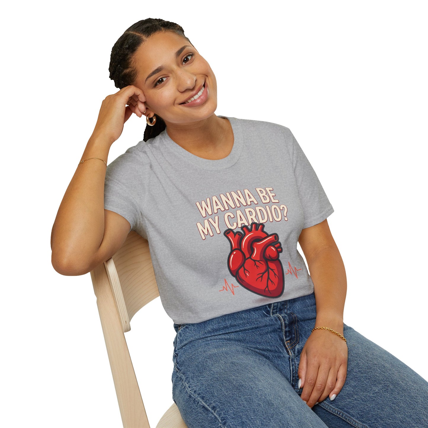 Wanna Be My Cardio? T-Shirt — Cute Anatomical Heart Graphic Tee