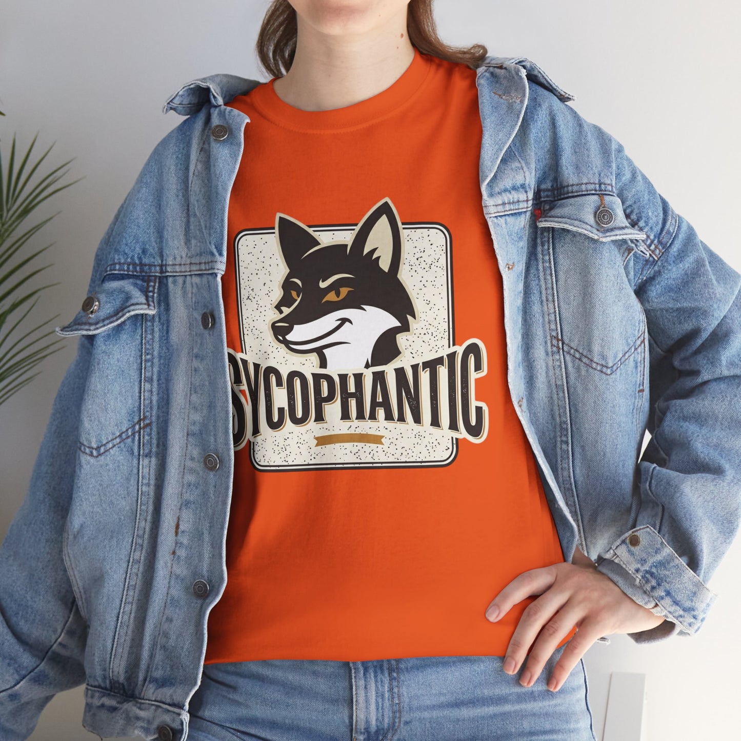 Sycophantic Fox Graphic Tee — Retro Animal Logo T-Shirt