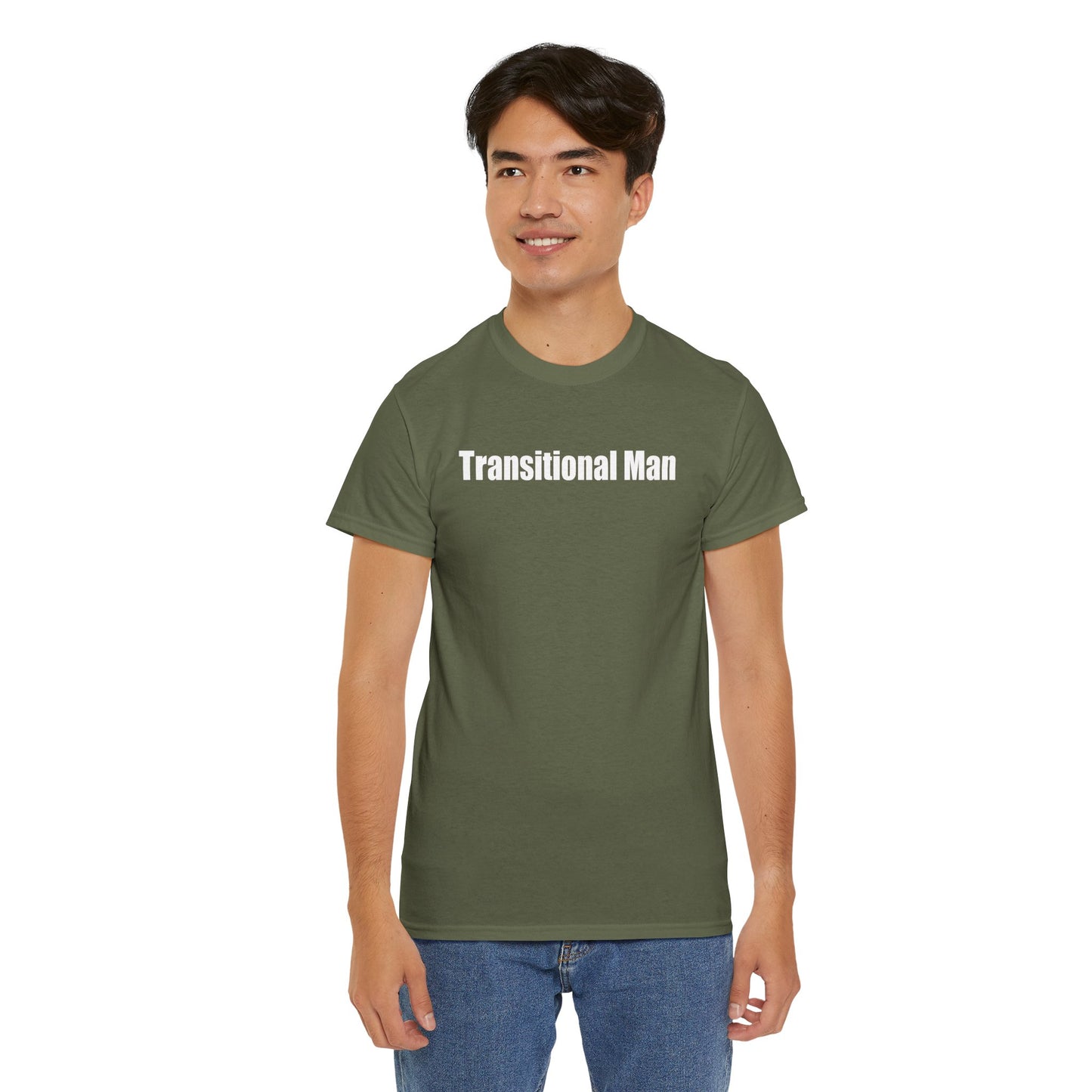 Transitional Man Tee — Bold Text Gender Transition Awareness Shirt Printify