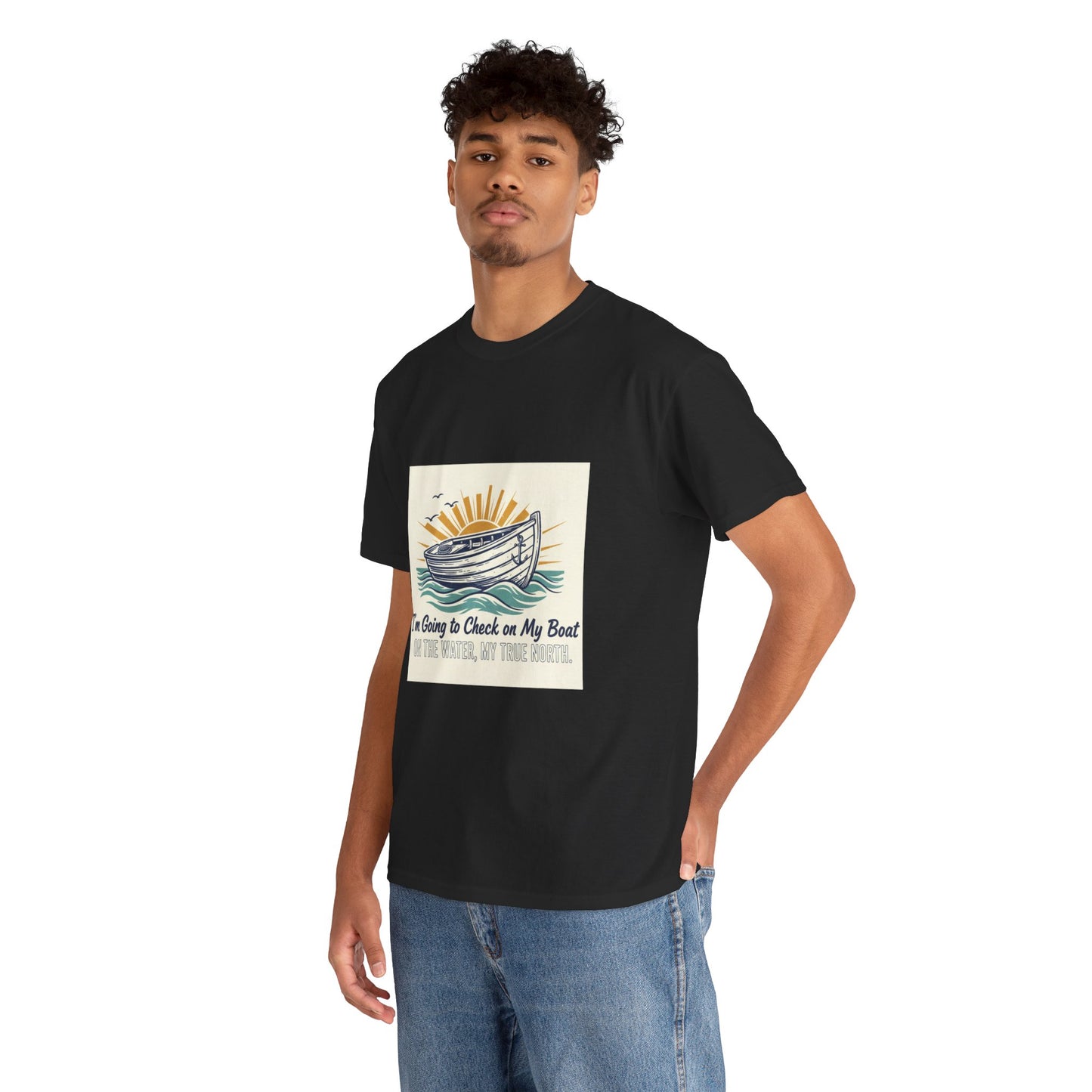 Boat T-Shirt — "I'm Going to Check on My Boat" Vintage Nautical Tee