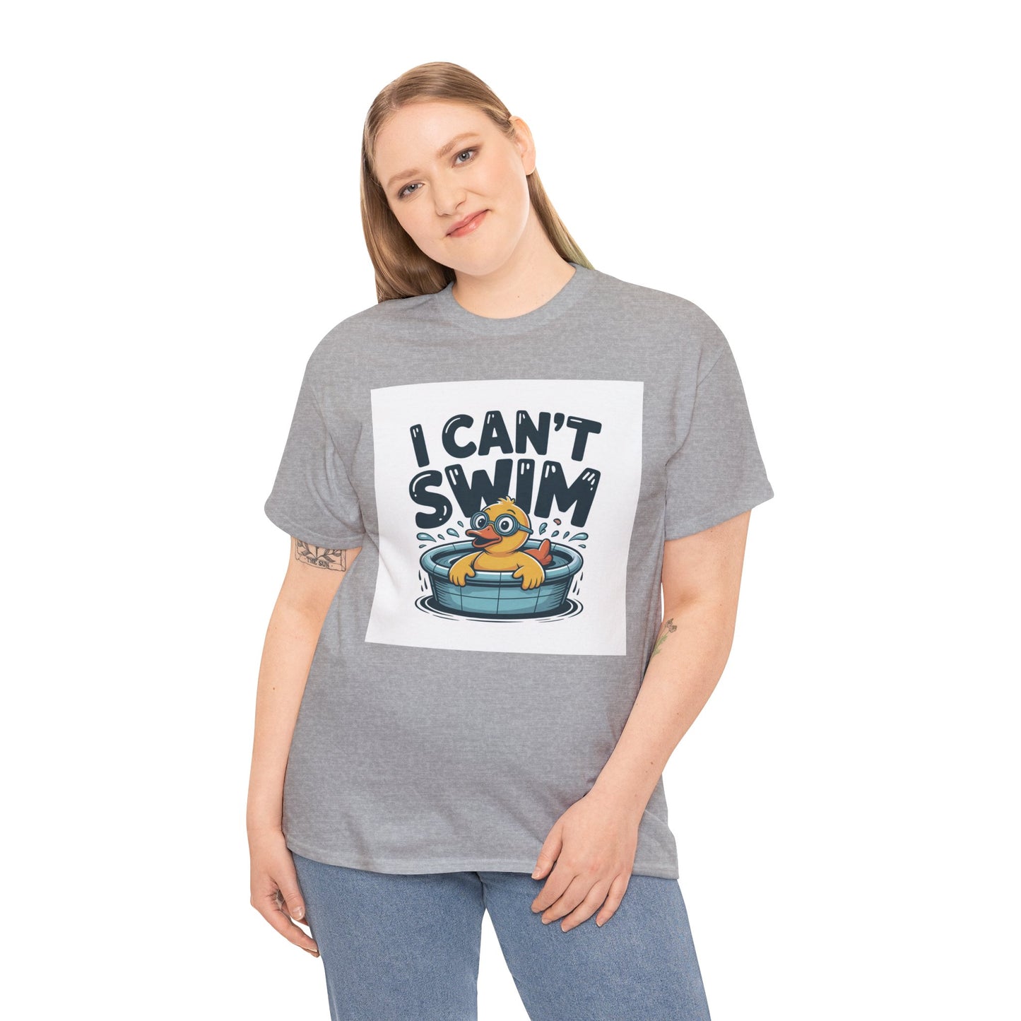 I Can't Swim Duck T-Shirt — Cute Funny Pool Float Graphic Tee