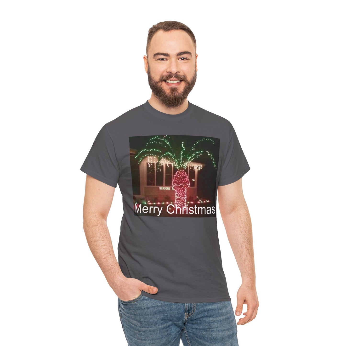 Christmas Lights Tee — 'Merry Christmas' Holiday Graphic T-Shirt Printify