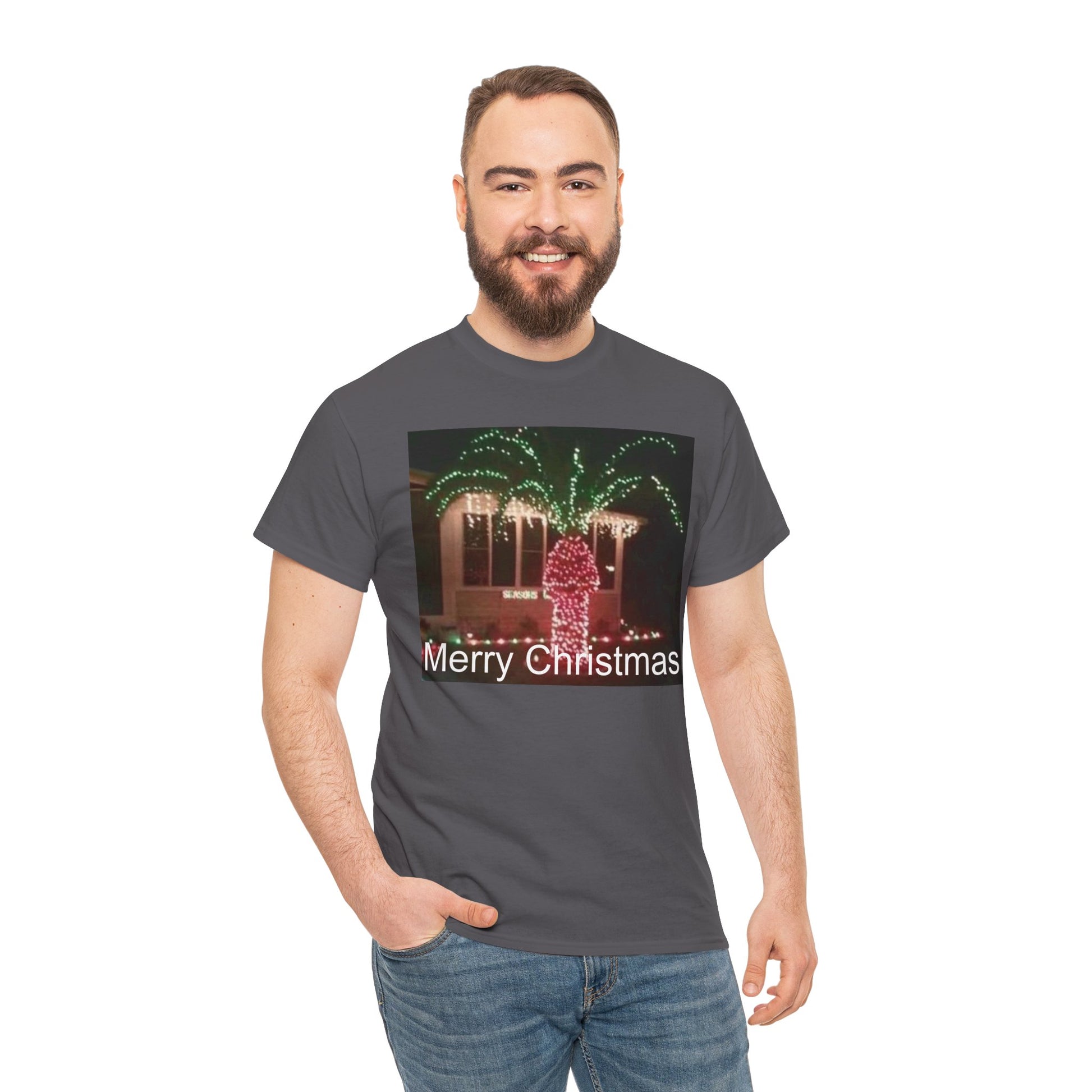 Christmas Lights Tee — 'Merry Christmas' Holiday Graphic T-Shirt Printify