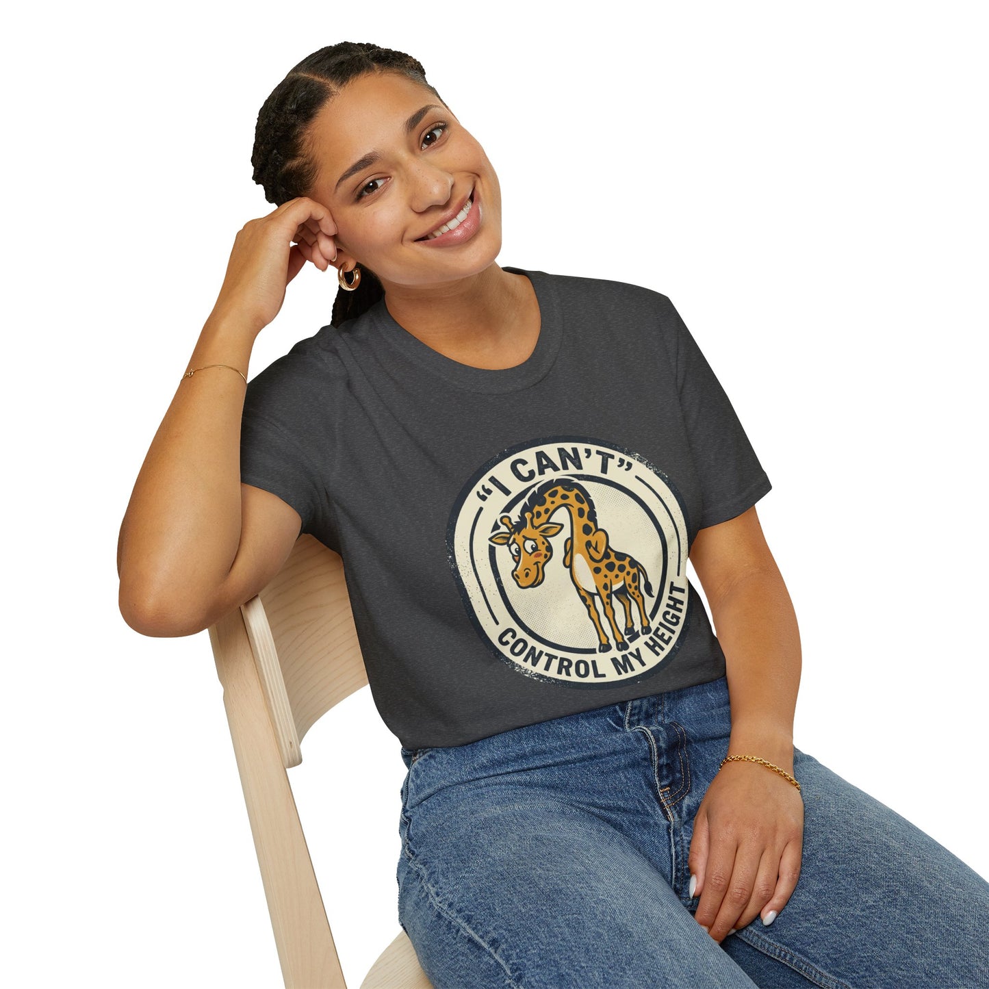 Giraffe 'I Can't Control My Height' T-Shirt