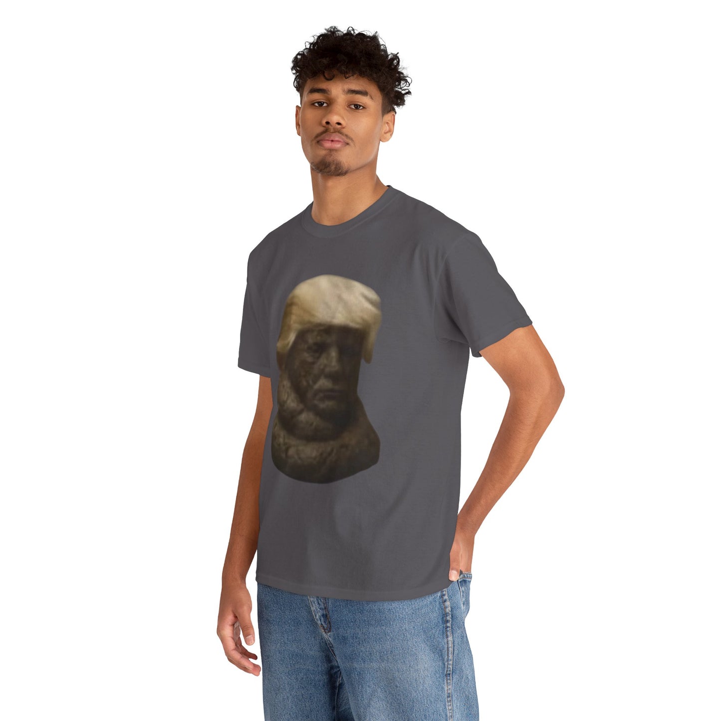 Graphic Tee — Bronze Bust Illustration T‑Shirt