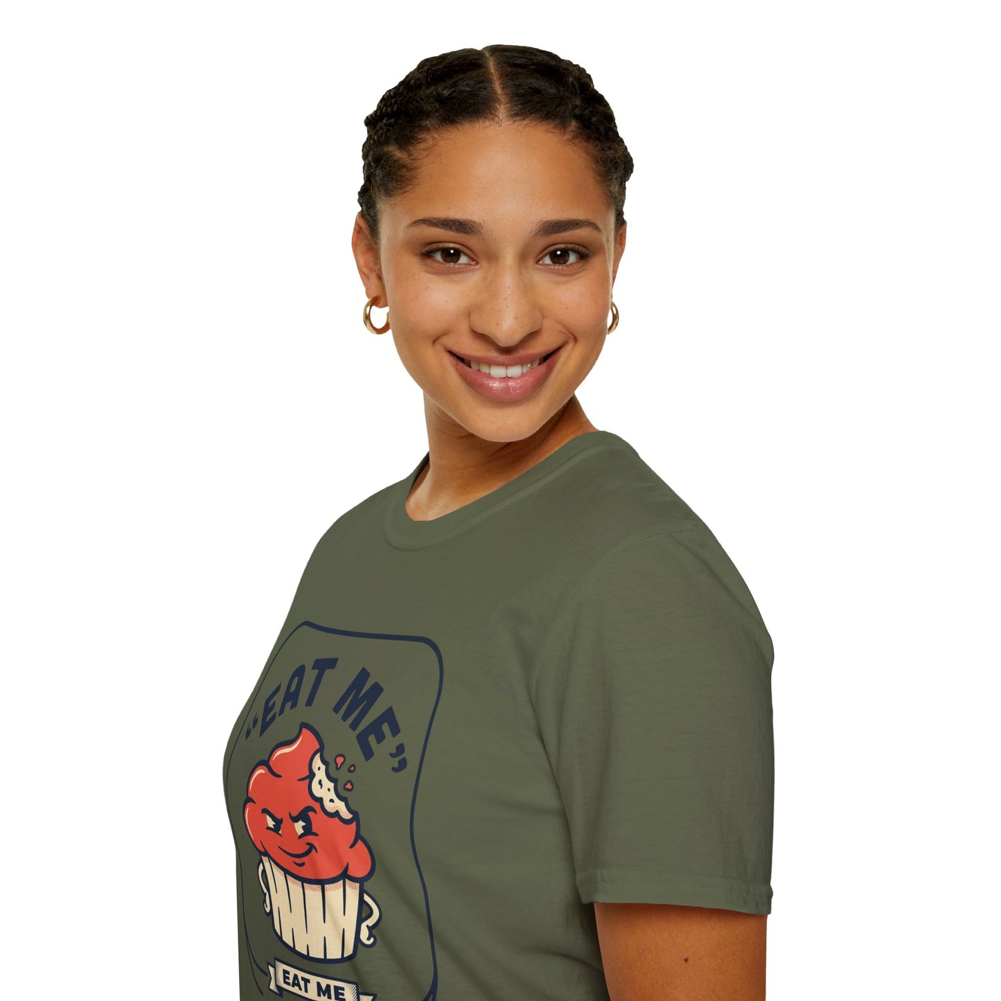 Cupcake Graphic T-Shirt — "Eat Me" Retro Dessert Tee