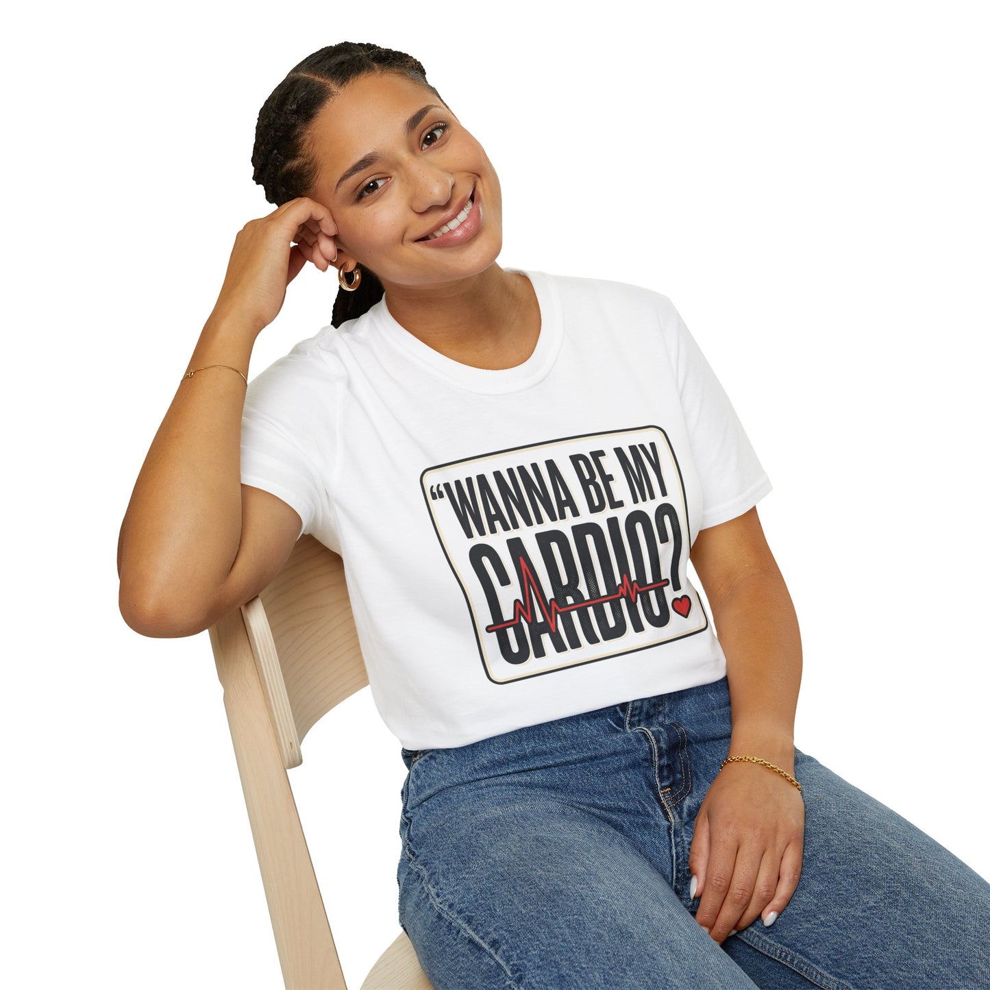 Wanna Be My Cardio? T-Shirt — Funny Fitness Graphic Tee for Gym Lovers