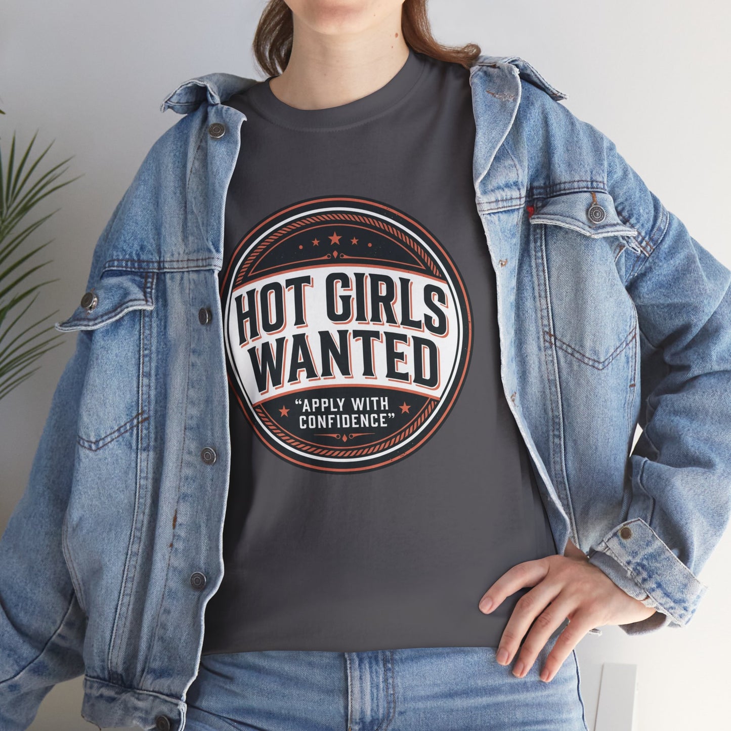 T-Shirt — "Hot Girls Wanted" Retro Badge Tee