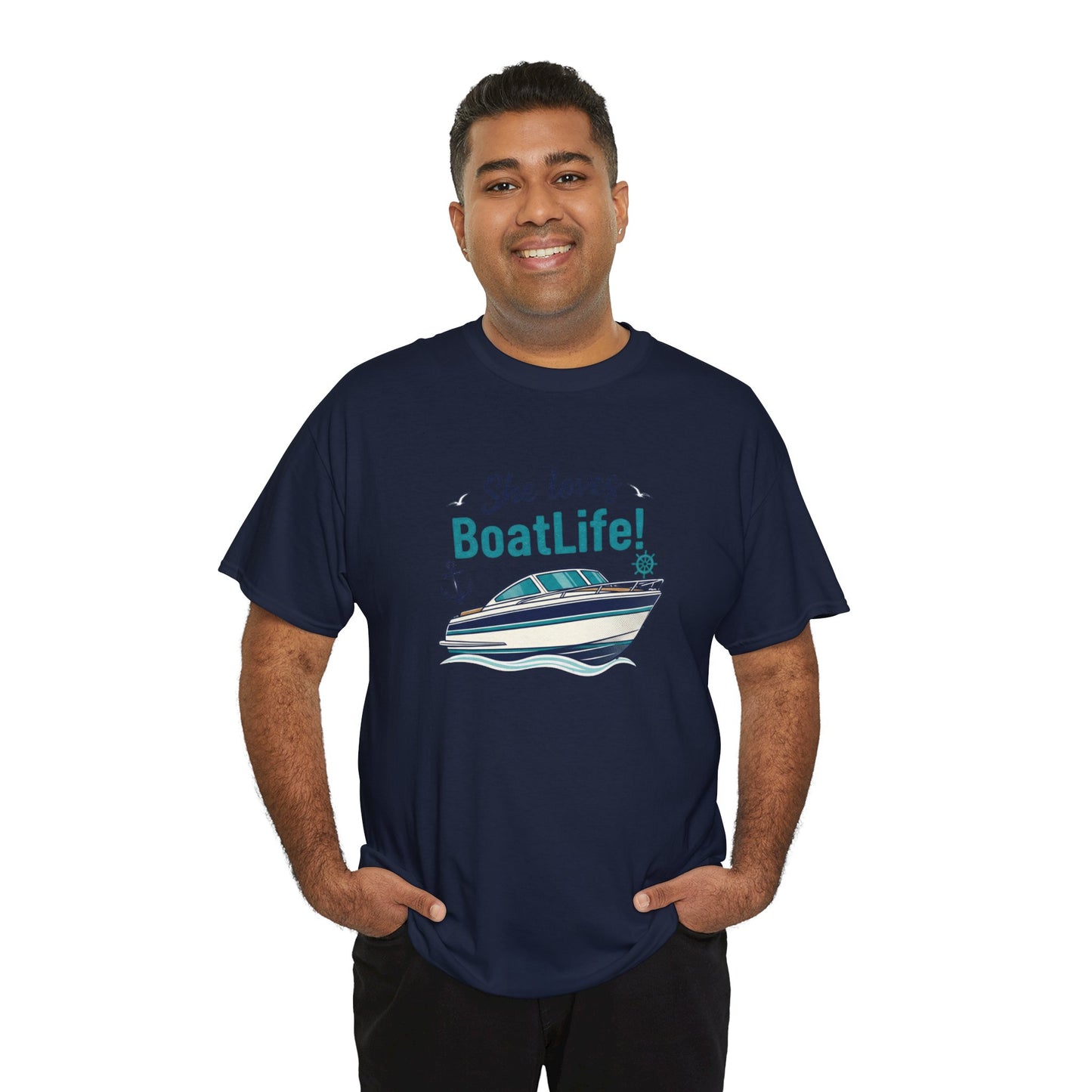 Boat Life T-Shirt — "She Loves BoatLife!" Graphic Tee for Boating Fans