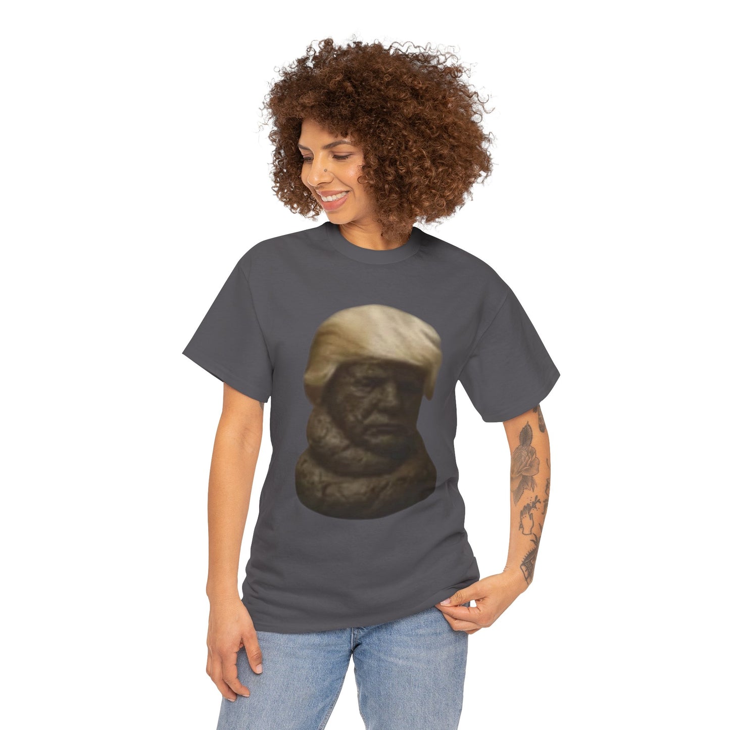 Graphic Tee — Bronze Bust Illustration T‑Shirt