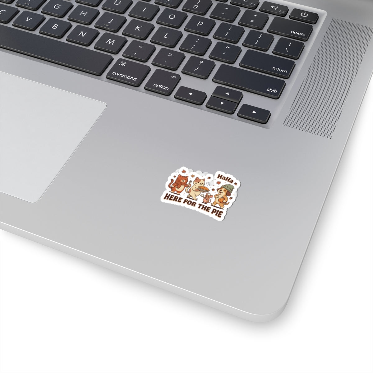 Here for the Pie Kiss-Cut Sticker | Thanksgiving, Fall Pie, Cute Cats