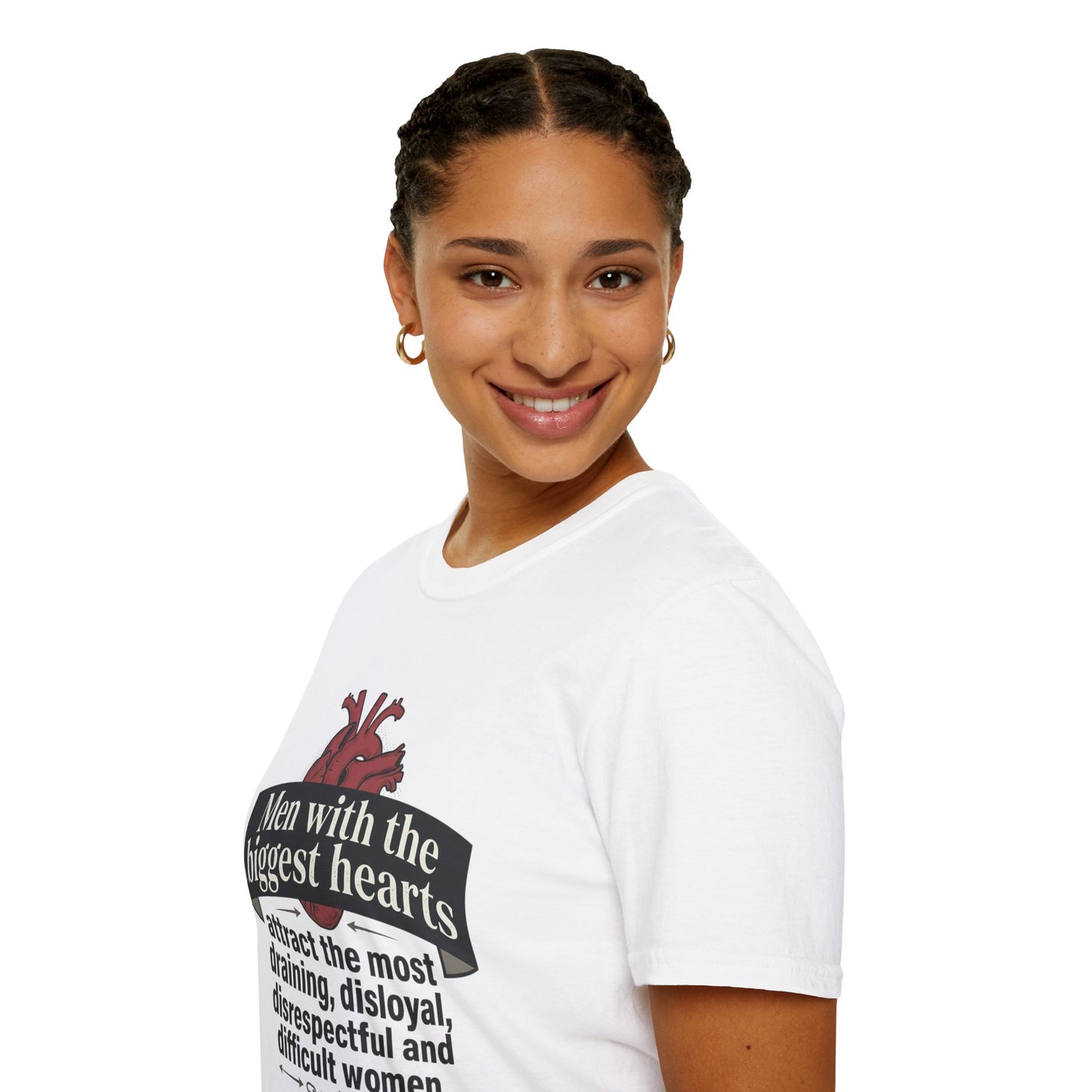 "Men with the Biggest Hearts" Funny Sarcastic Graphic Tee Printify