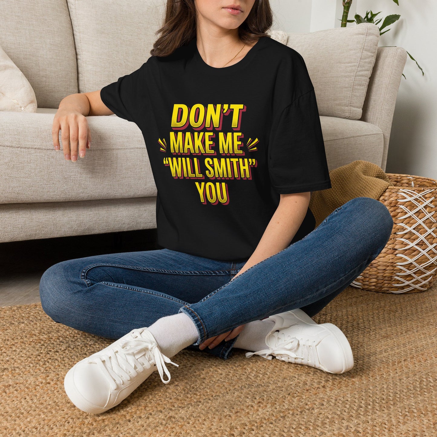 Don't Make Me "Will Smith" T-Shirt — Bold Yellow Graphic Tee