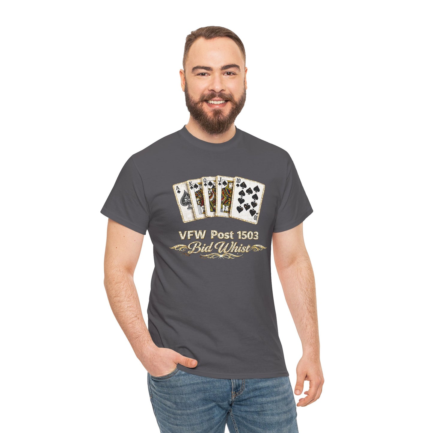 Veterans VFW Poker Night Tee – "VFW Post 1503" Playing Cards Design