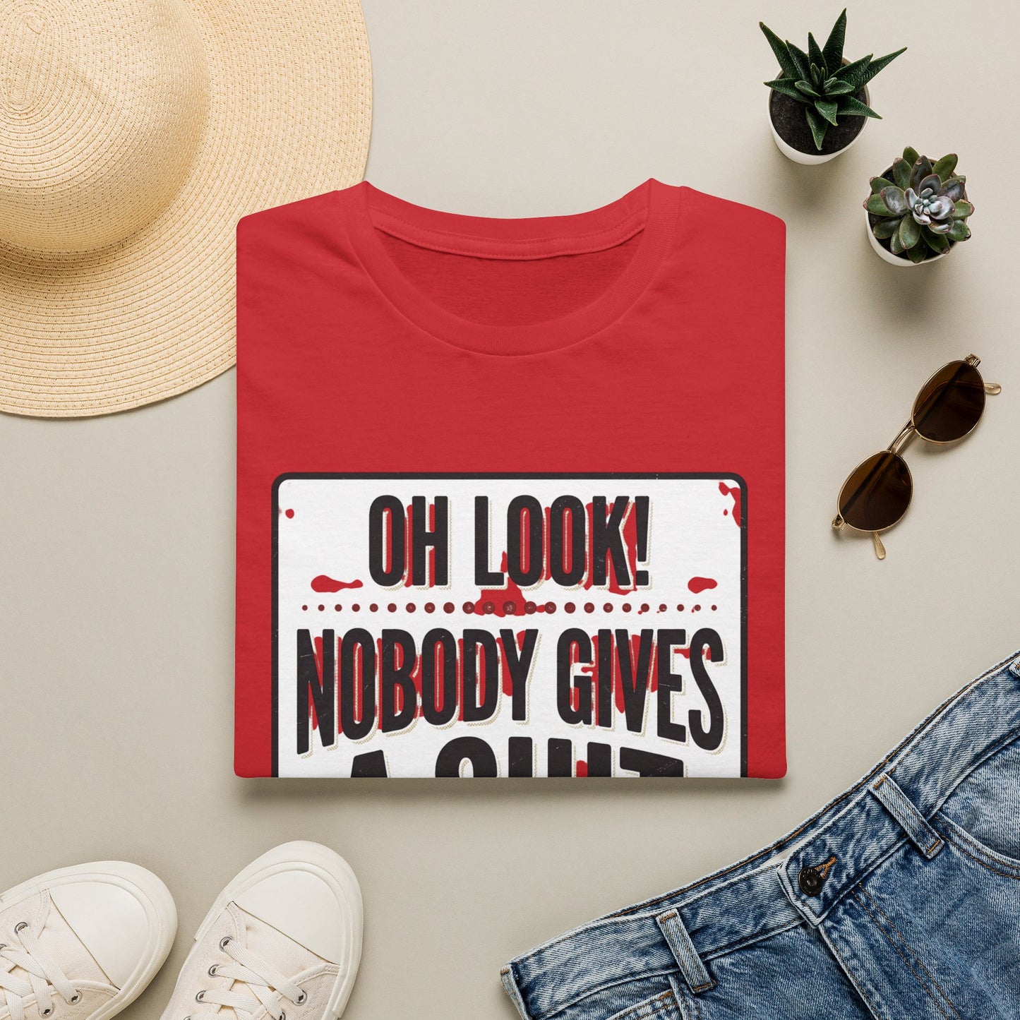 "Oh Look! Nobody Gives A Shit" Bold Funny Tee