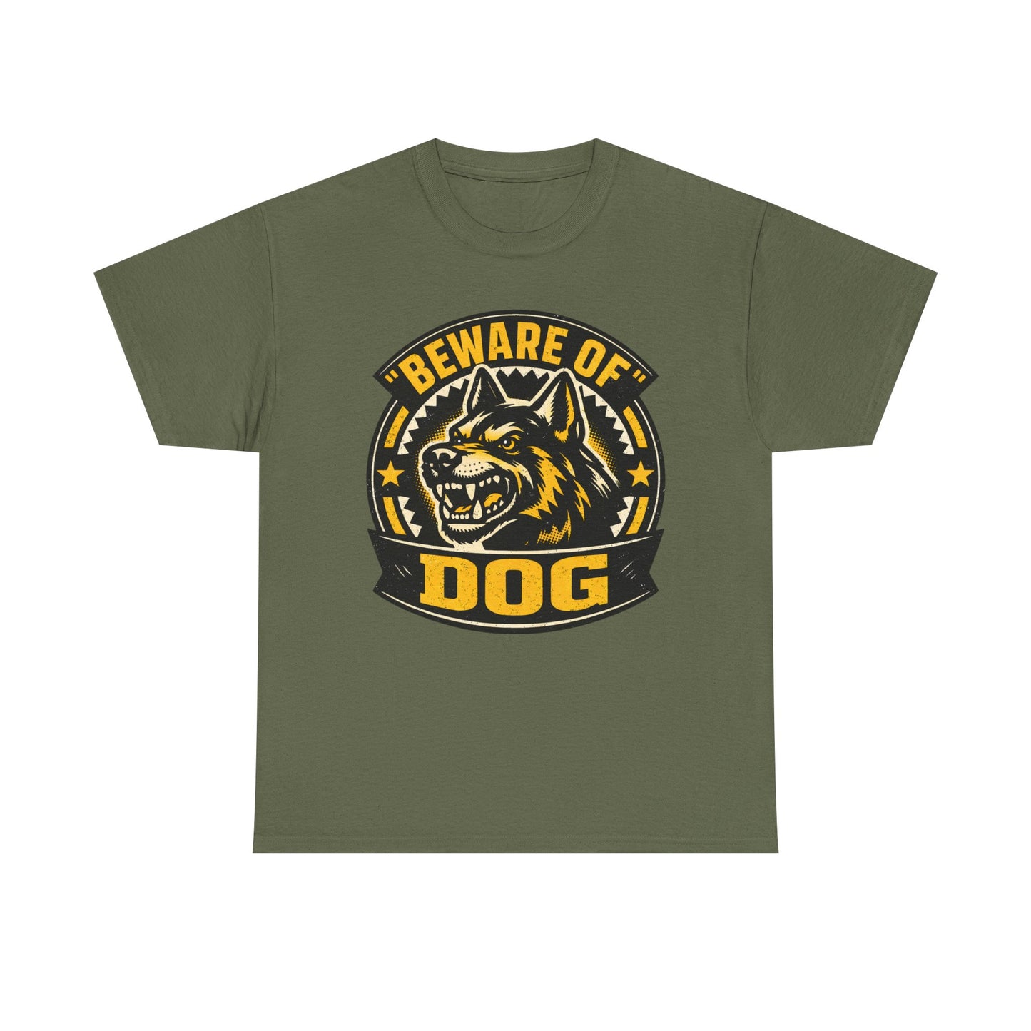 Beware of Dog T-Shirt — Retro Aggressive Dog Warning Graphic Tee Printify