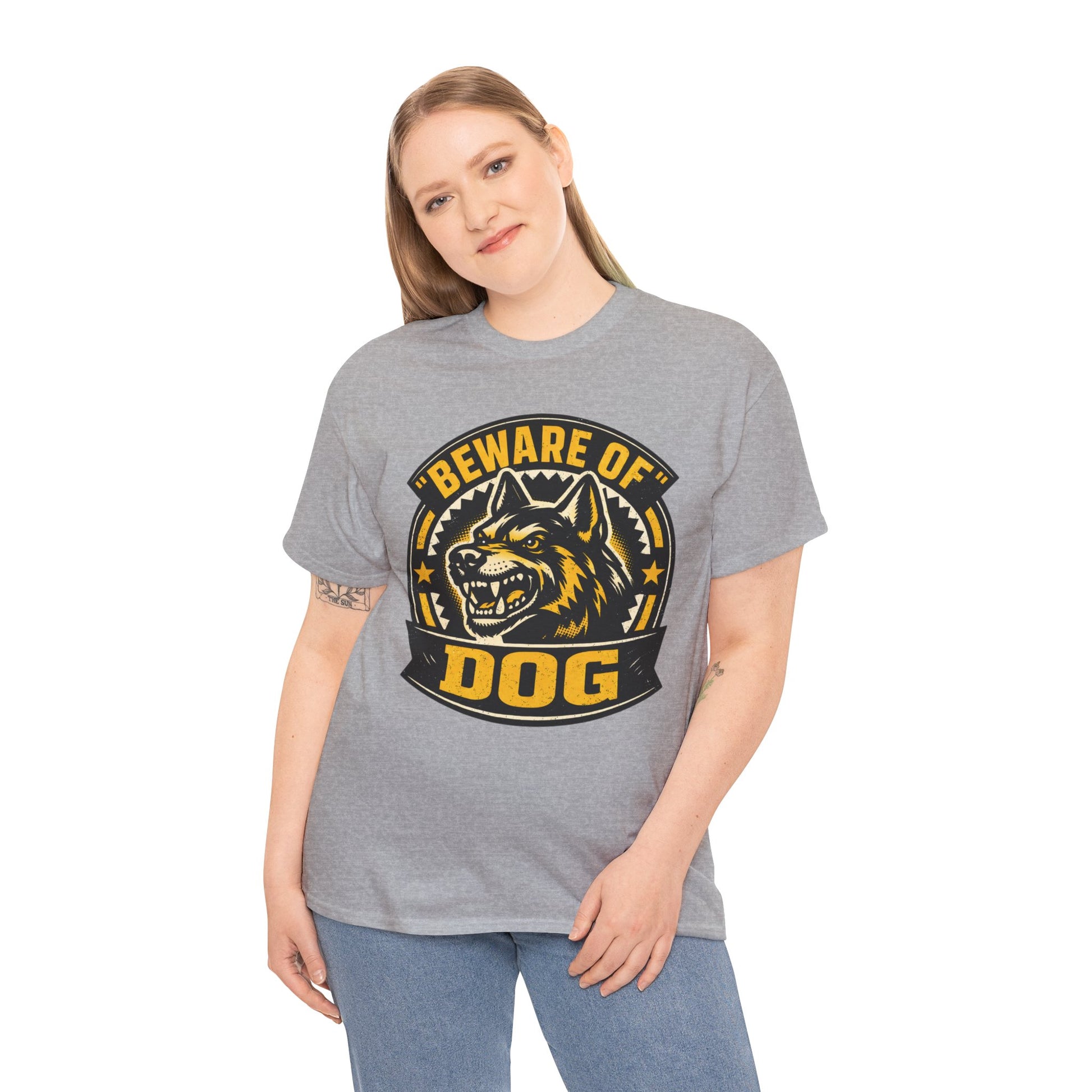 Beware of Dog T-Shirt — Retro Aggressive Dog Warning Graphic Tee Printify