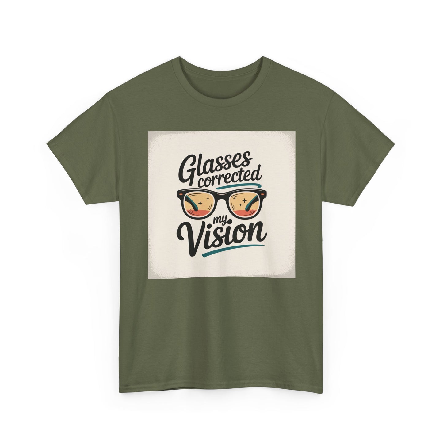 T-Shirt — "Glasses Corrected My Vision" Retro Eyewear Graphic Tee
