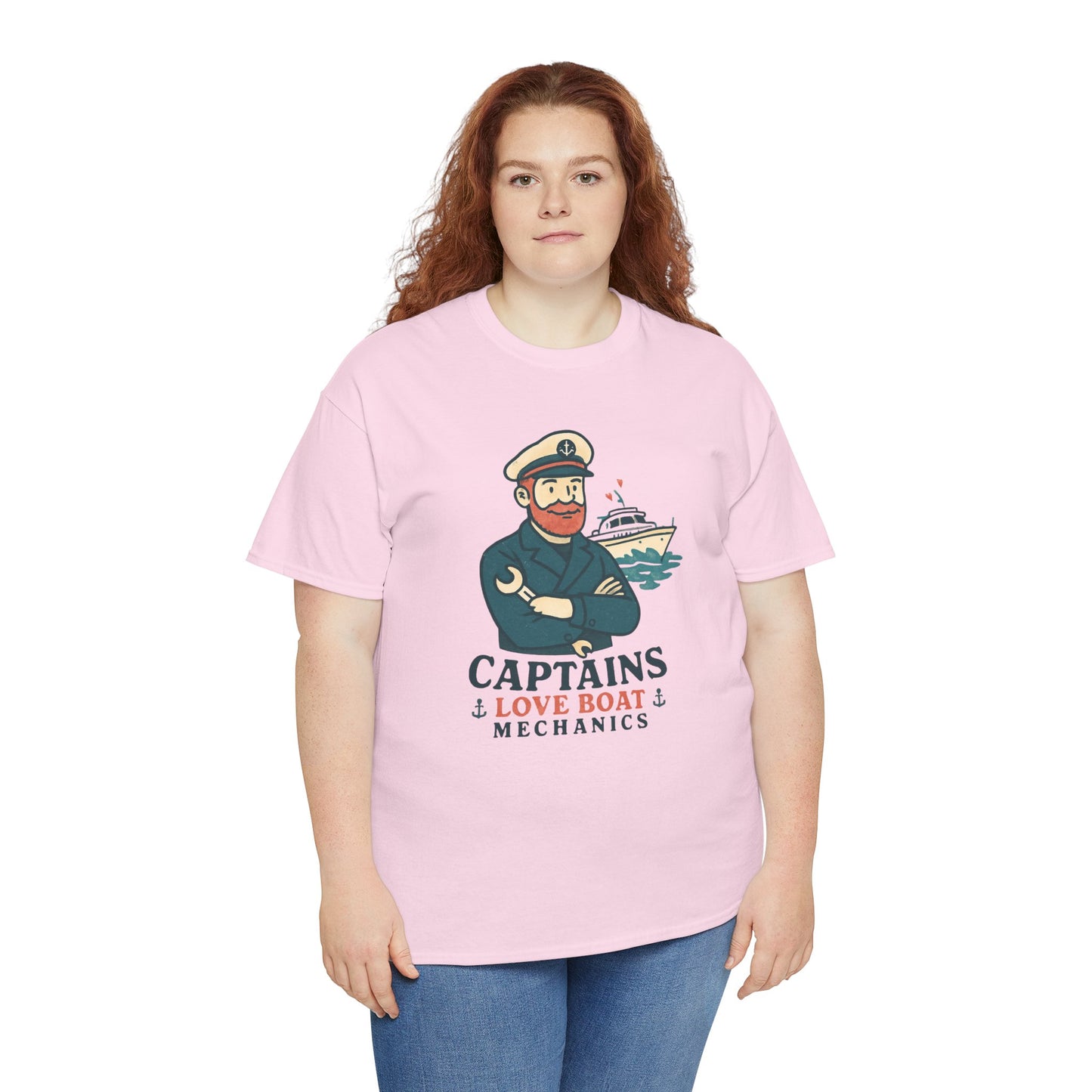 Captain Mechanics T‑Shirt — "Captains Love Boat Mechanics" Nautical Crew Tee