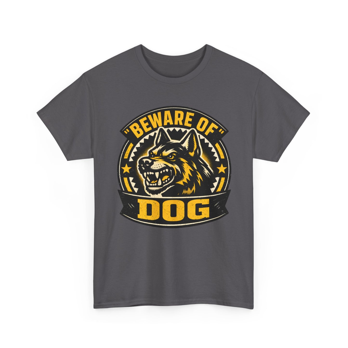 Beware of Dog T-Shirt — Retro Aggressive Dog Warning Graphic Tee Printify