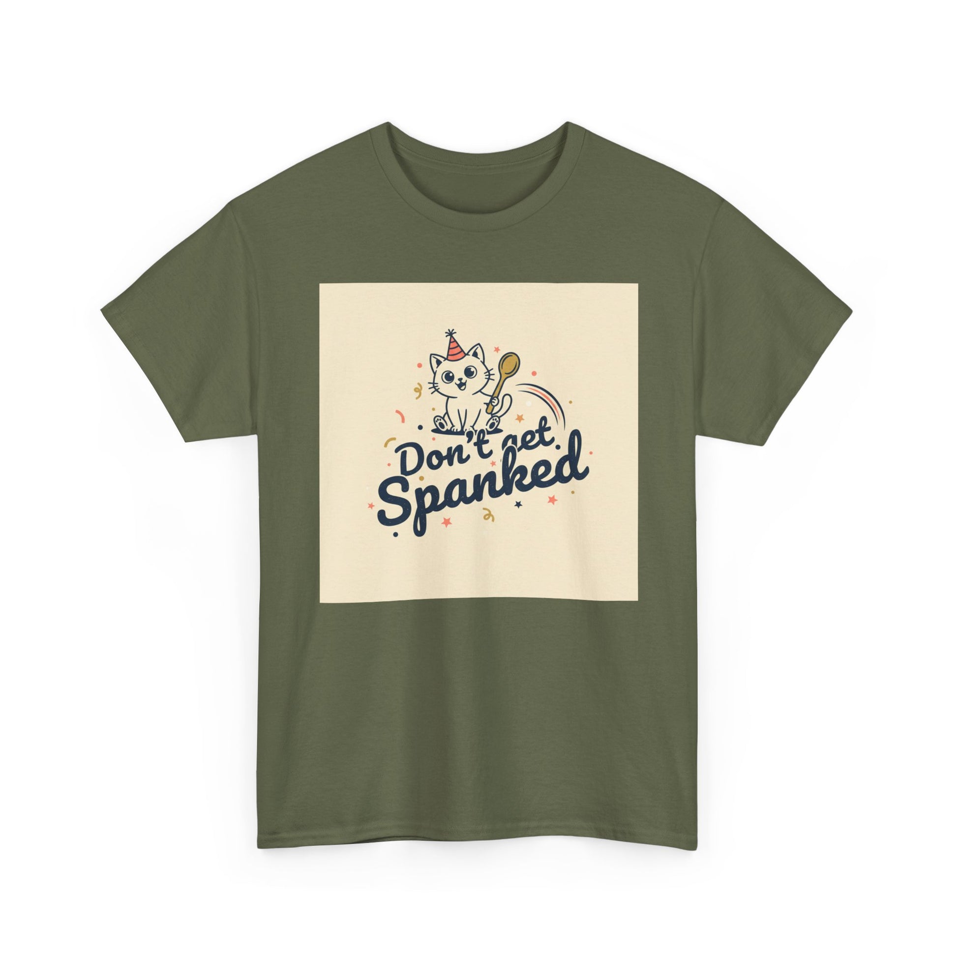 Don’t Get Spanked Cat Tee — Cute Retro Kitten Graphic T-Shirt Printify
