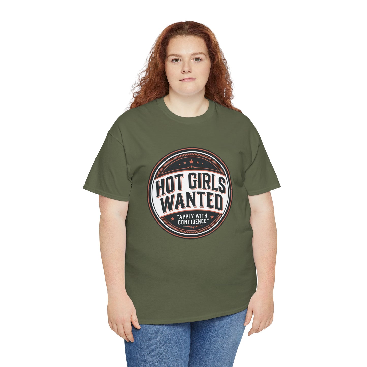 T-Shirt — "Hot Girls Wanted" Retro Badge Tee