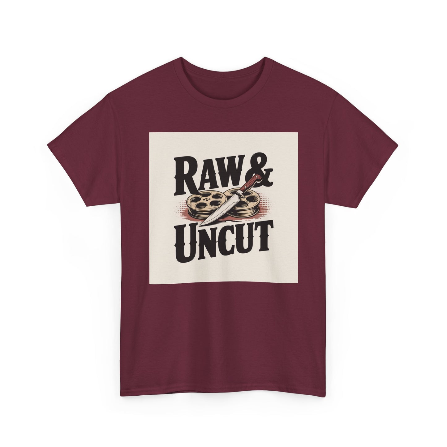 Raw & Uncut Graphic Tee — Vintage Film Reel Movie Lover T-Shirt