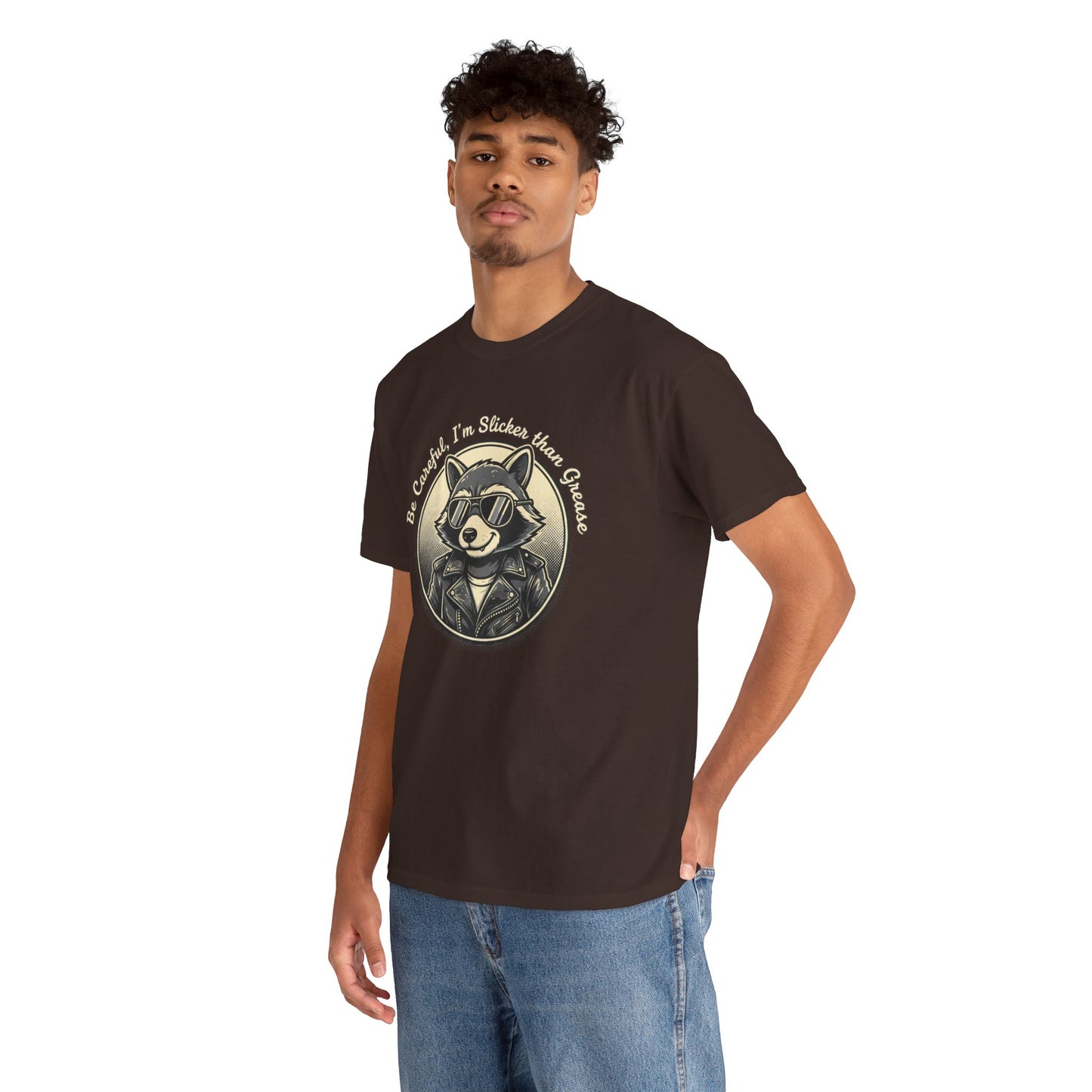 Raccoon Detective Graphic Tee — "Be Careful I’m Watching Your Snacks" Vintage Badge T-Shirt