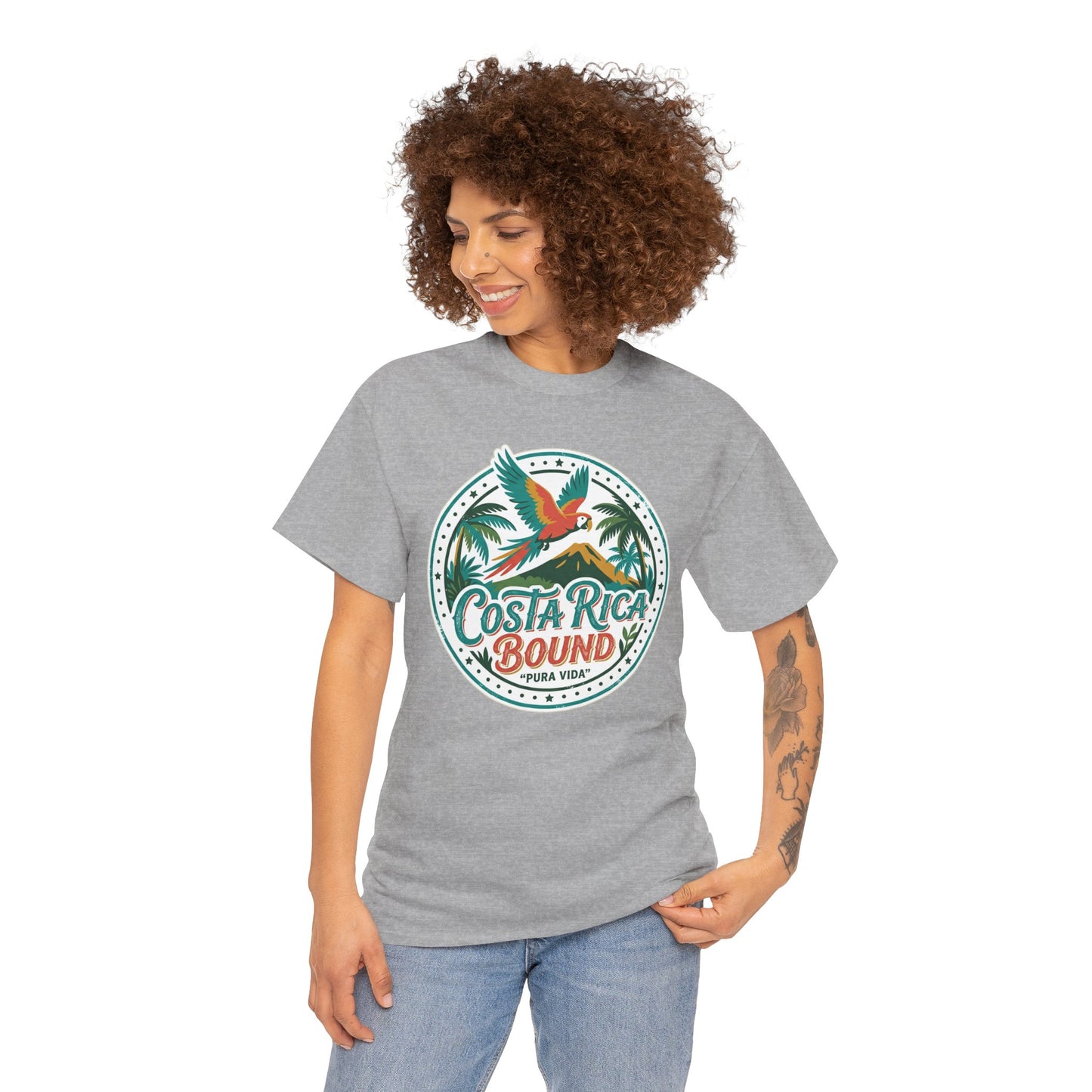 Costa Rica Bound T-Shirt — Tropical Parrot Travel Tee Printify