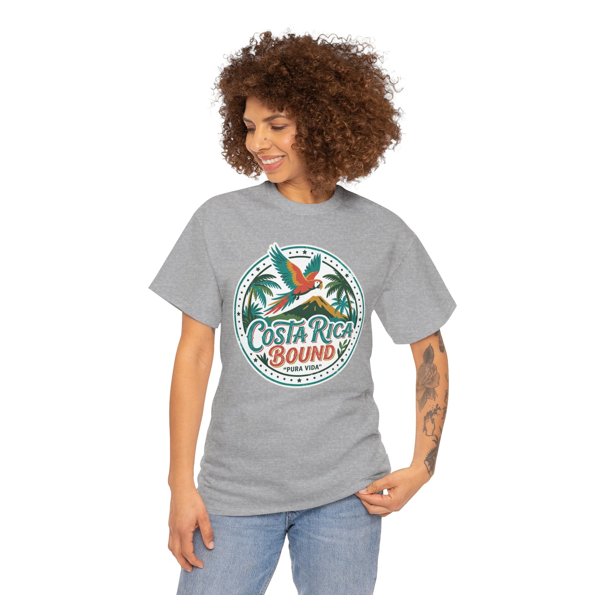 Costa Rica Bound T-Shirt — Tropical Parrot Travel Tee Printify