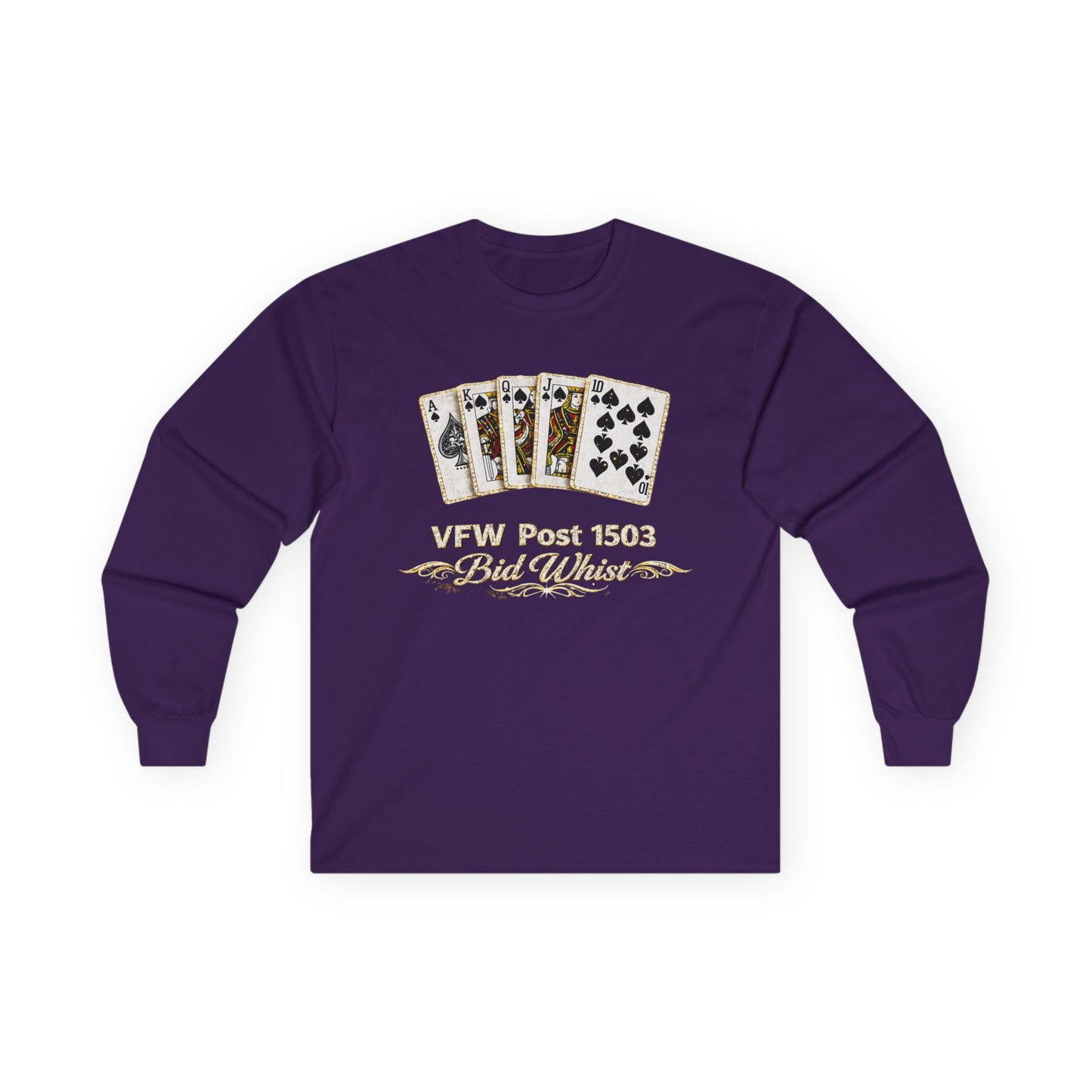 VFW Post 1509 Poker Aces Long Sleeve Tee — Veterans Card Game Shirt