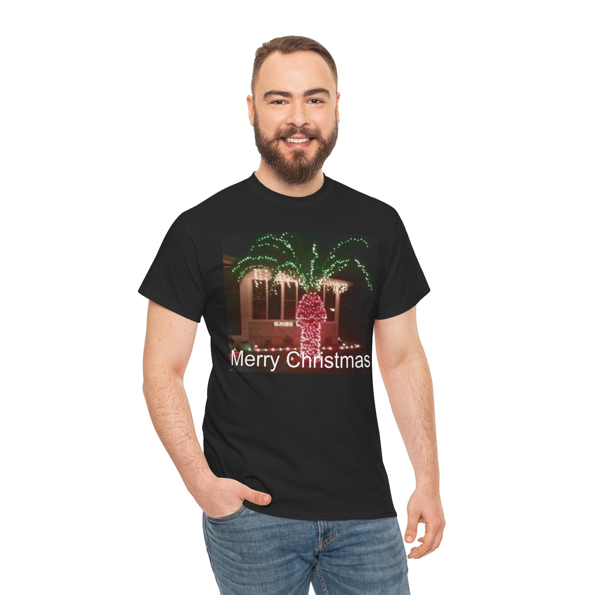 Christmas Lights Tee — 'Merry Christmas' Holiday Graphic T-Shirt Printify