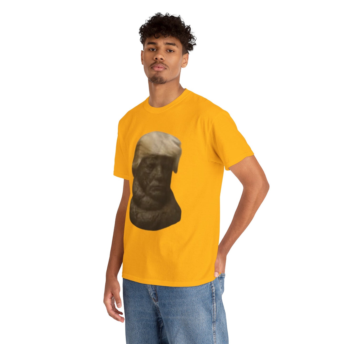Graphic Tee — Bronze Bust Illustration T‑Shirt