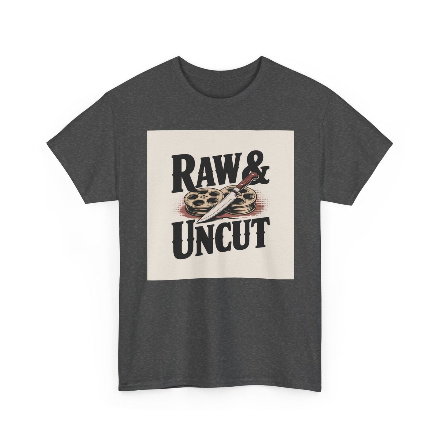 Raw & Uncut Graphic Tee — Vintage Film Reel Movie Lover T-Shirt