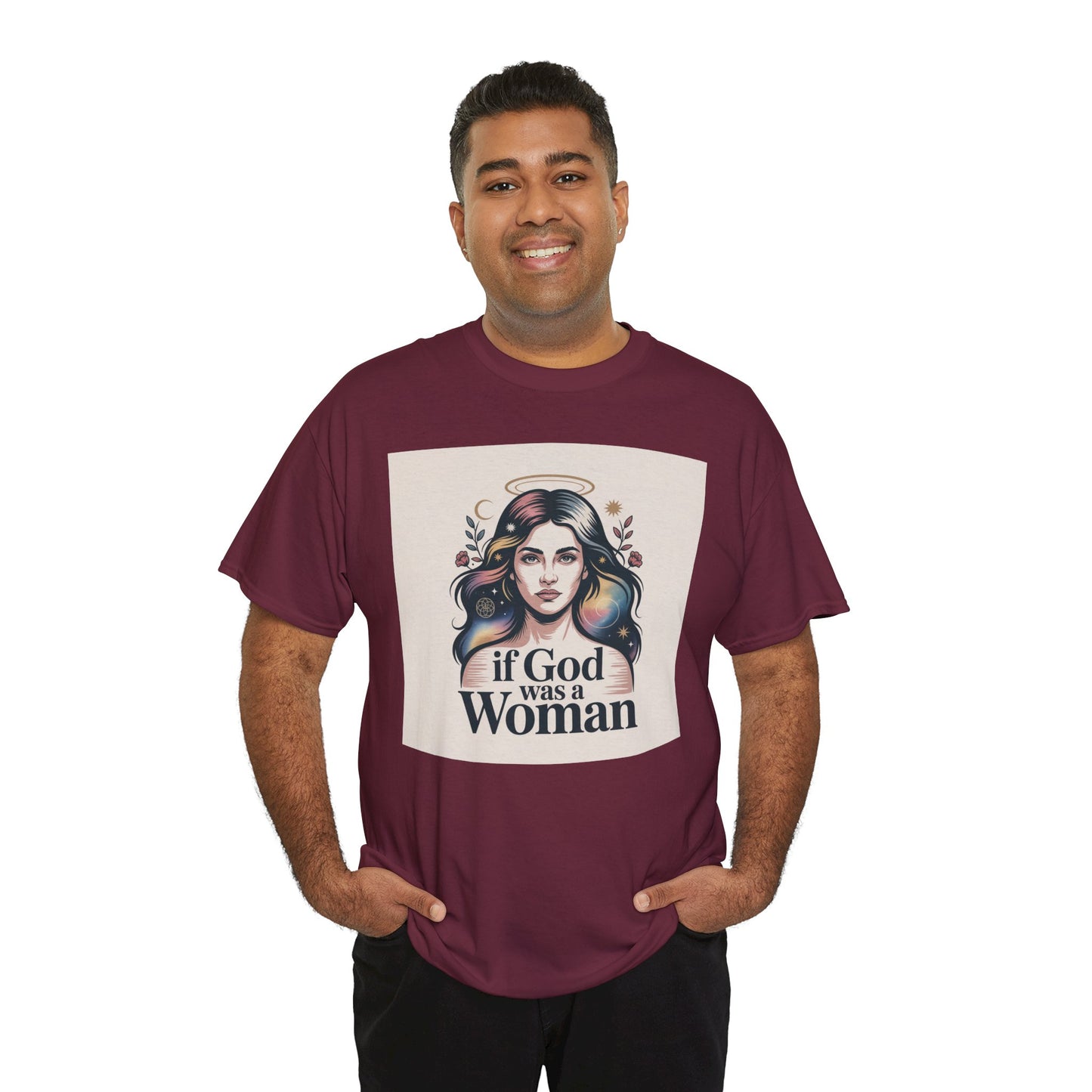 If God Was a Woman T-Shirt — Feminist Retro Portrait Tee