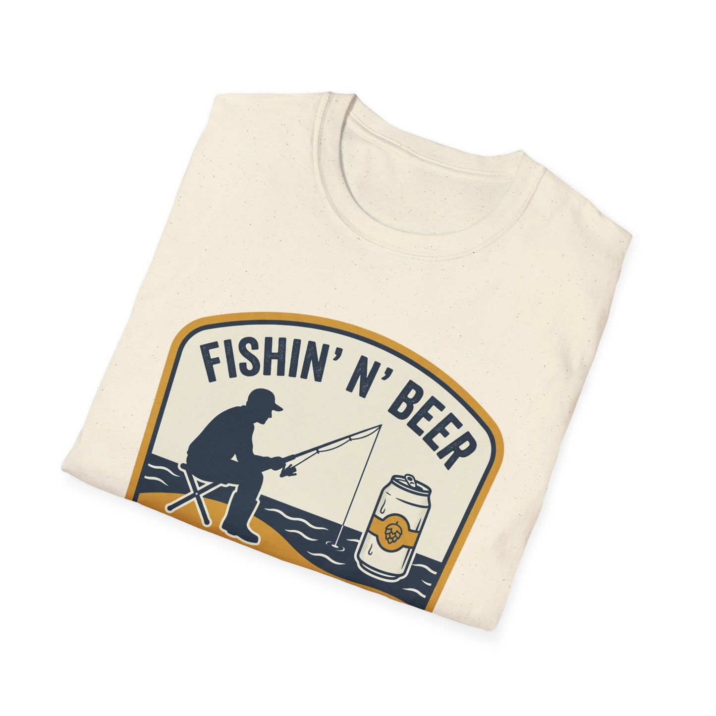 Fishing N' Beer T-Shirt — "Fishin' N' Beer That's Why I'm Here" Fishing Graphic Shirt