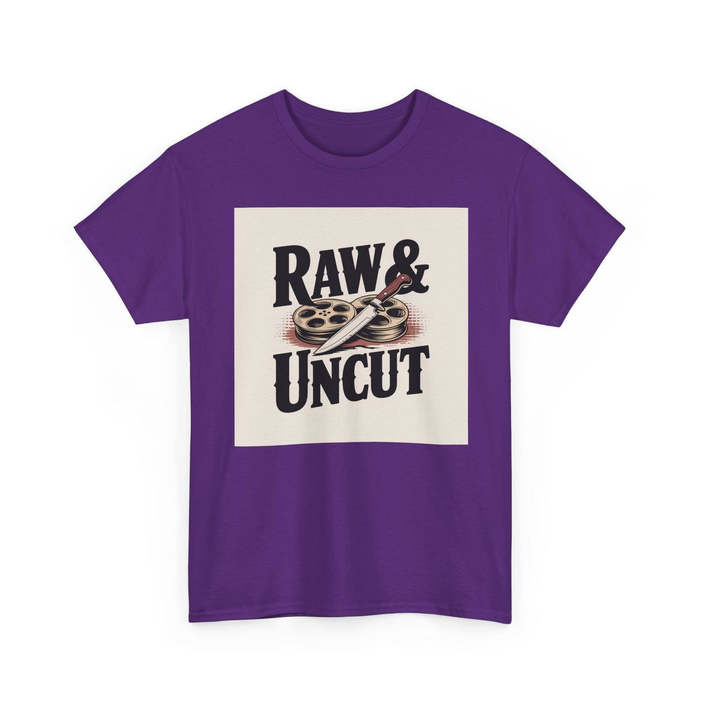 Raw & Uncut Graphic Tee — Vintage Film Reel Movie Lover T-Shirt