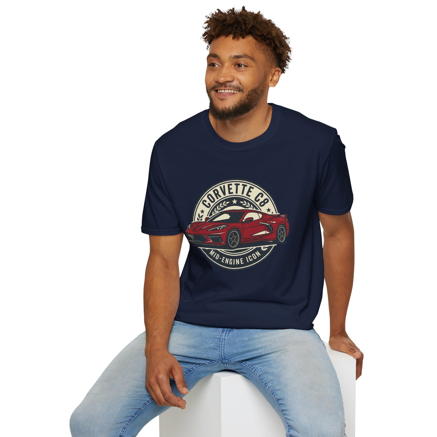Corvette C8 Tee — Red Mid‑Engine Icon Car Shirt